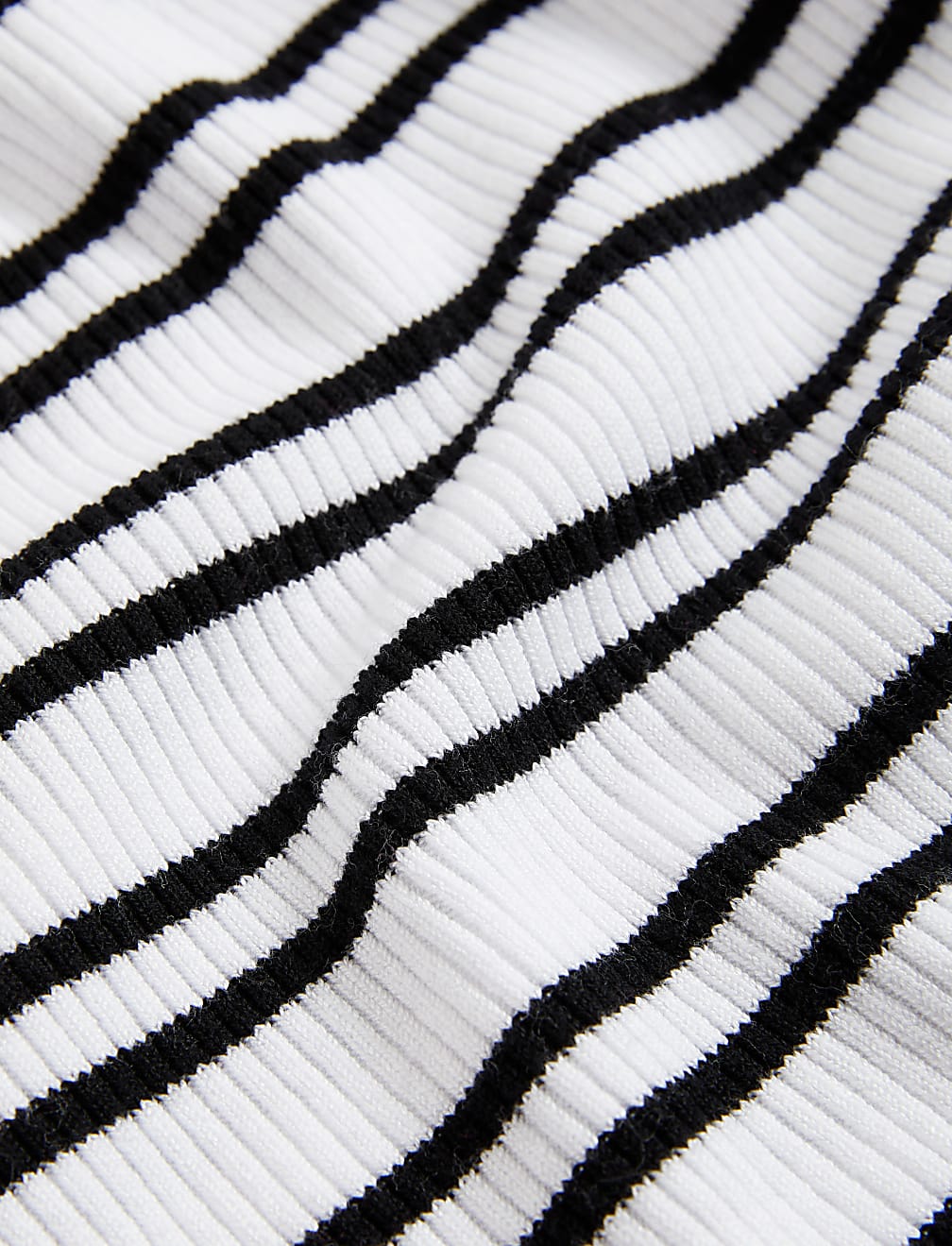 Striped Ribbed Crew Neck Knitted Top