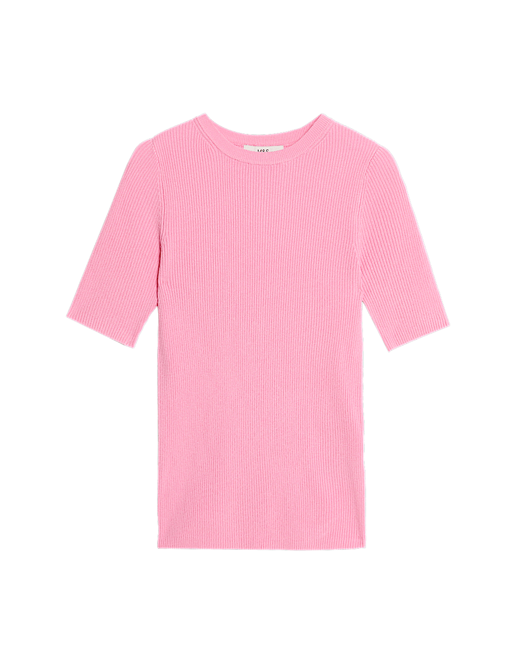 Ribbed Crew Neck Knitted Top