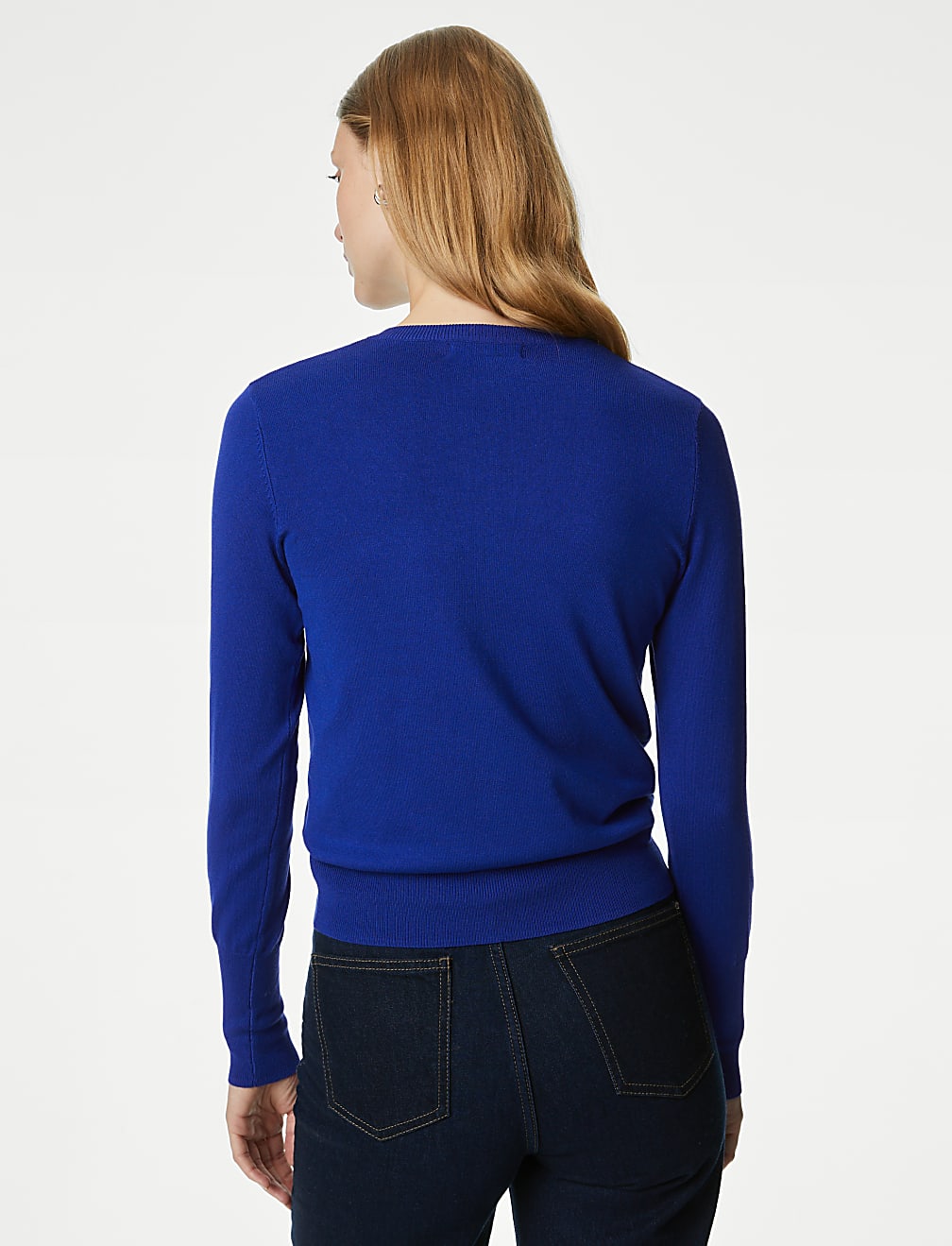 Crew Neck Button Front Cardigan
