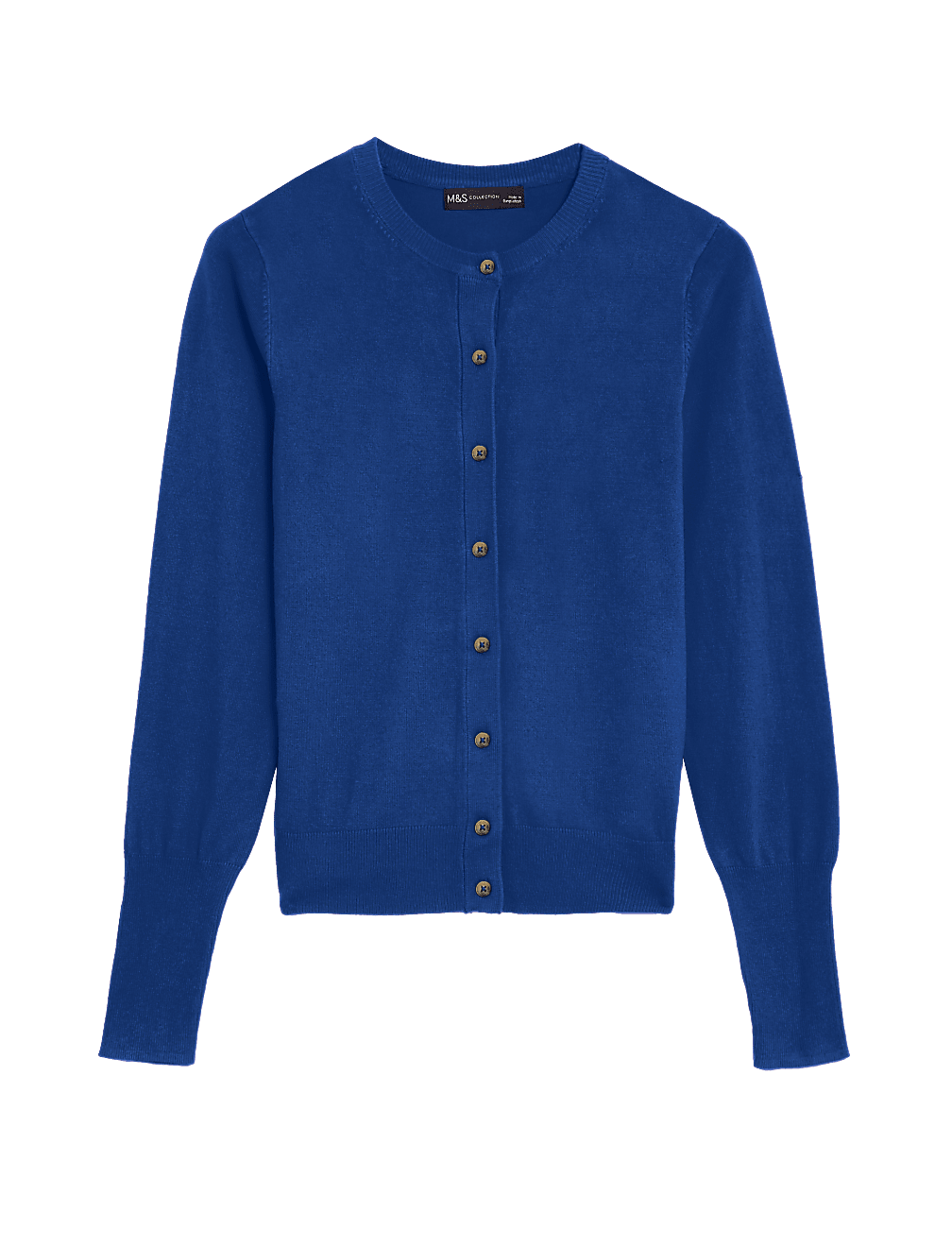 Crew Neck Button Front Cardigan