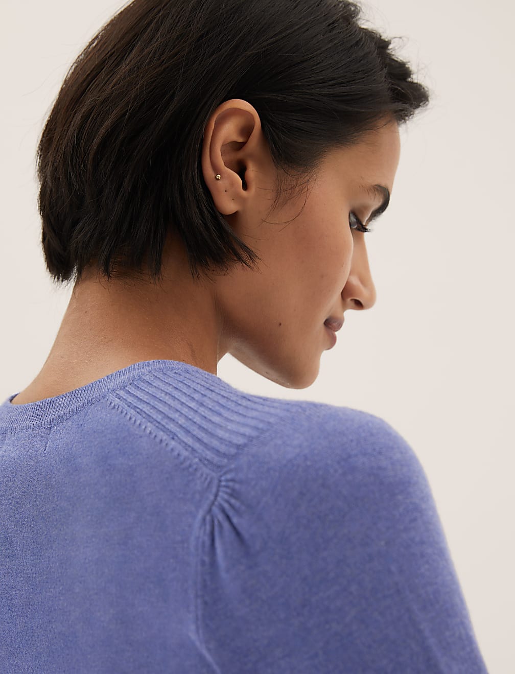 Crew Neck Button Front Cardigan