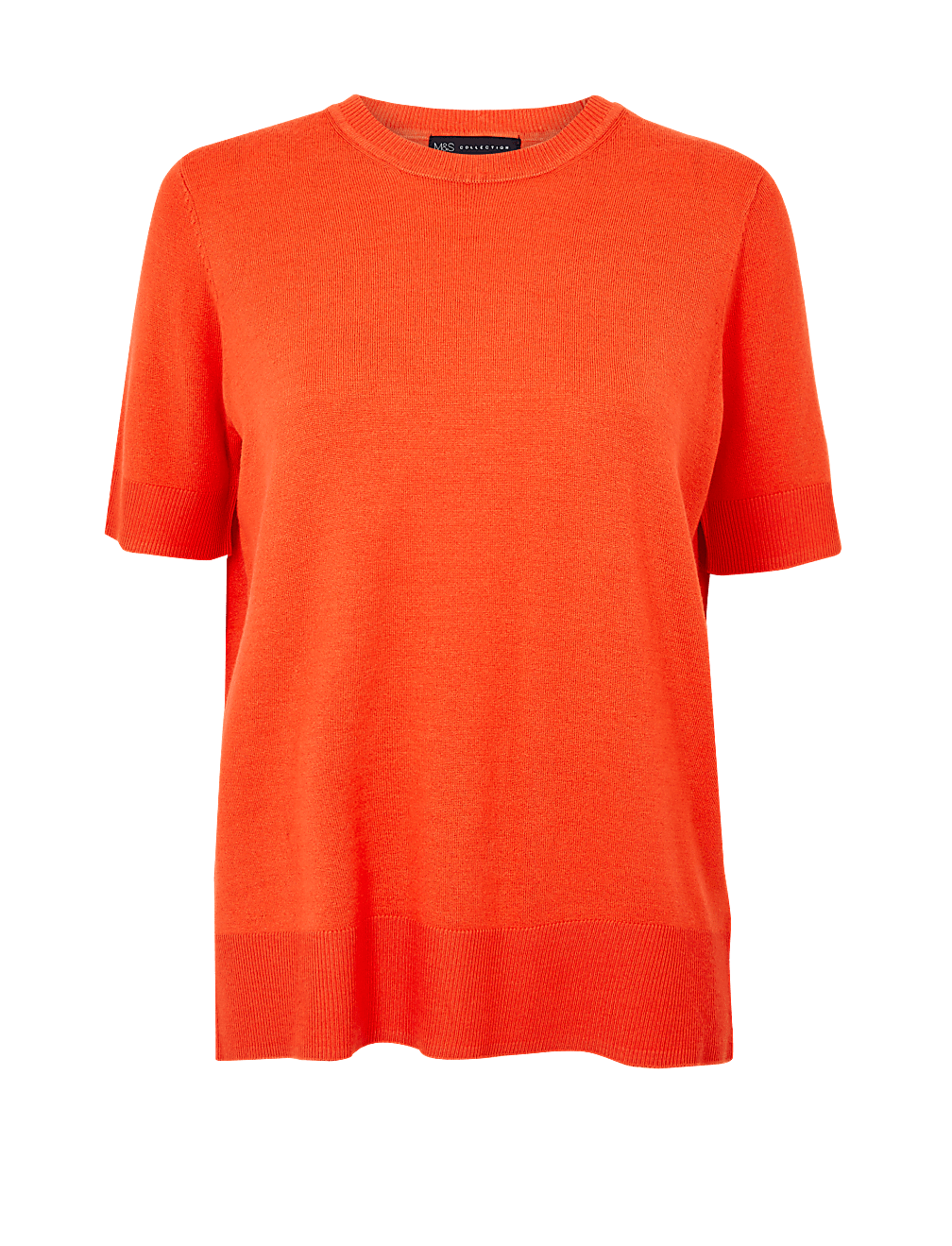 Round Neck Short Sleeve Knitted Top