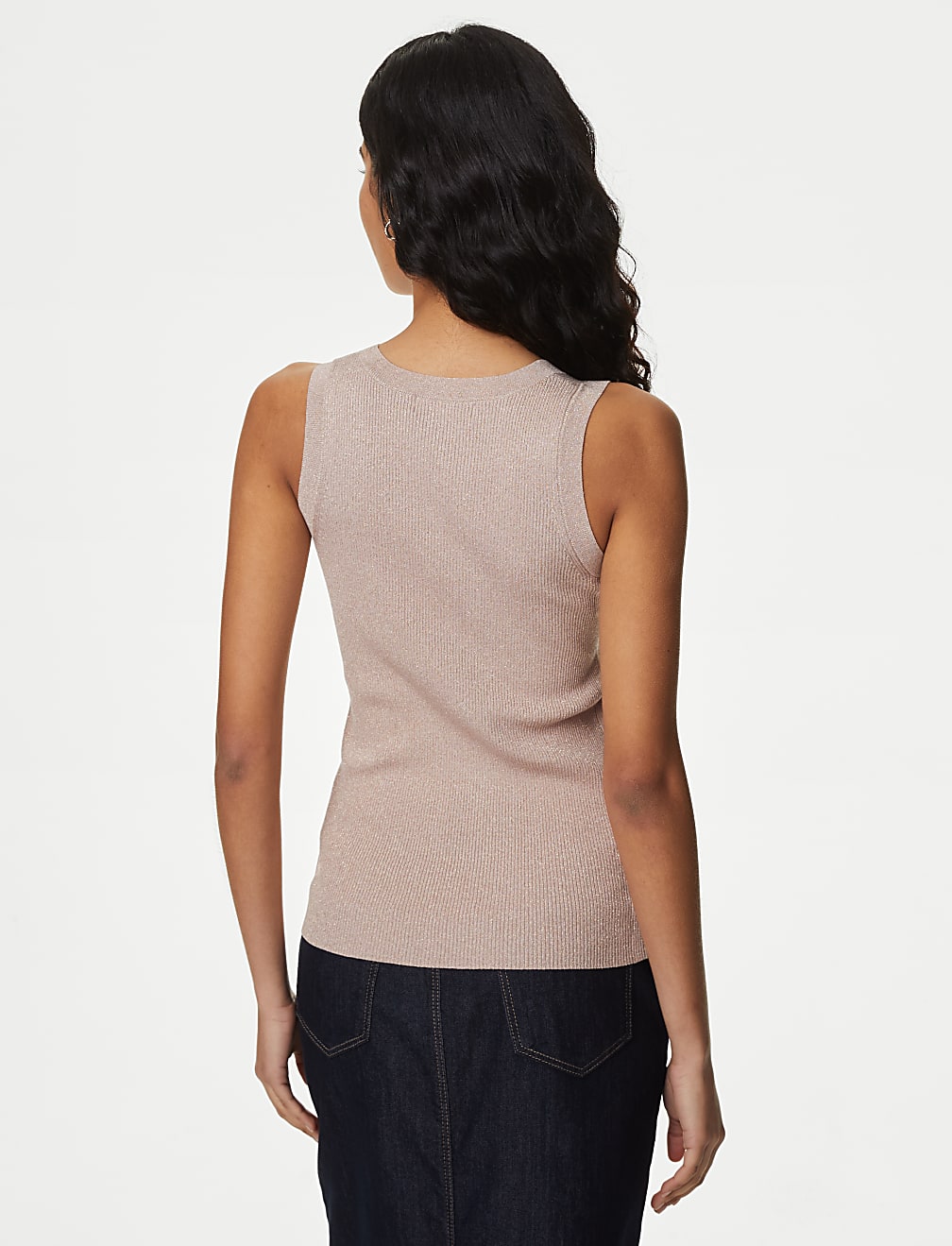 Sparkly Crew Neck Knitted Vest