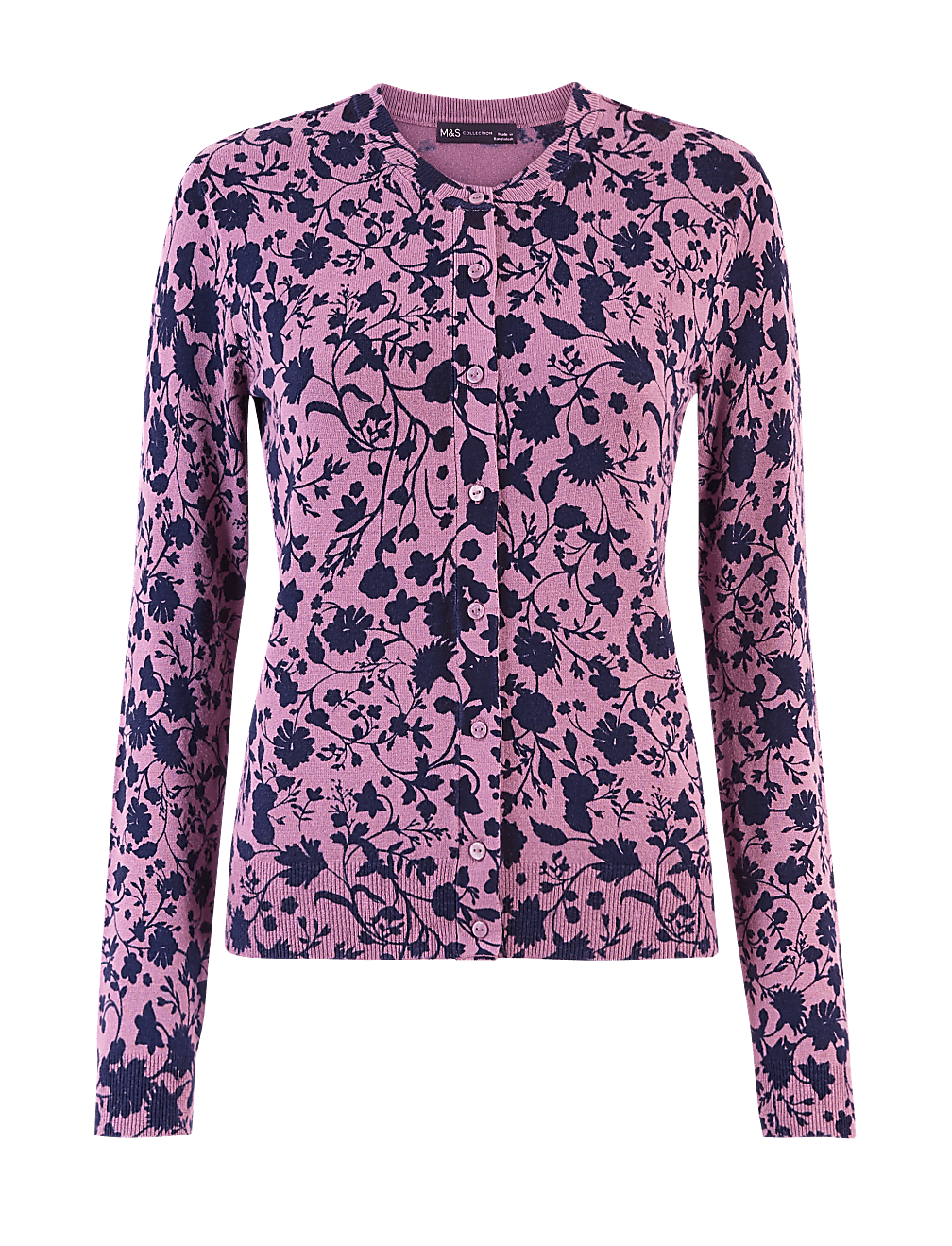 Floral Round Neck Cardigan