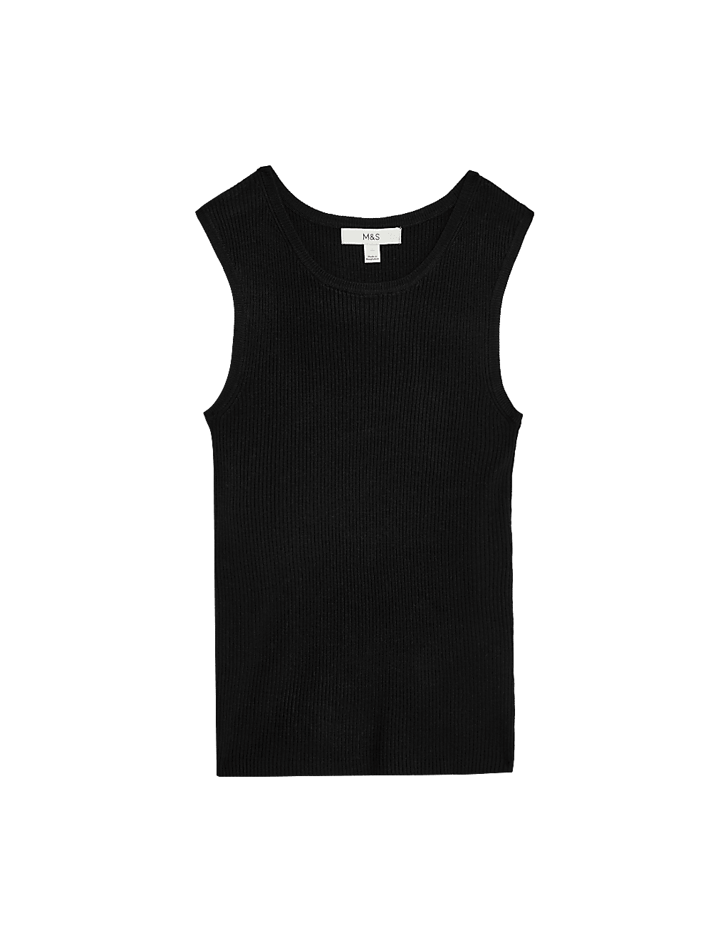 Ribbed Crew Neck Knitted Vest