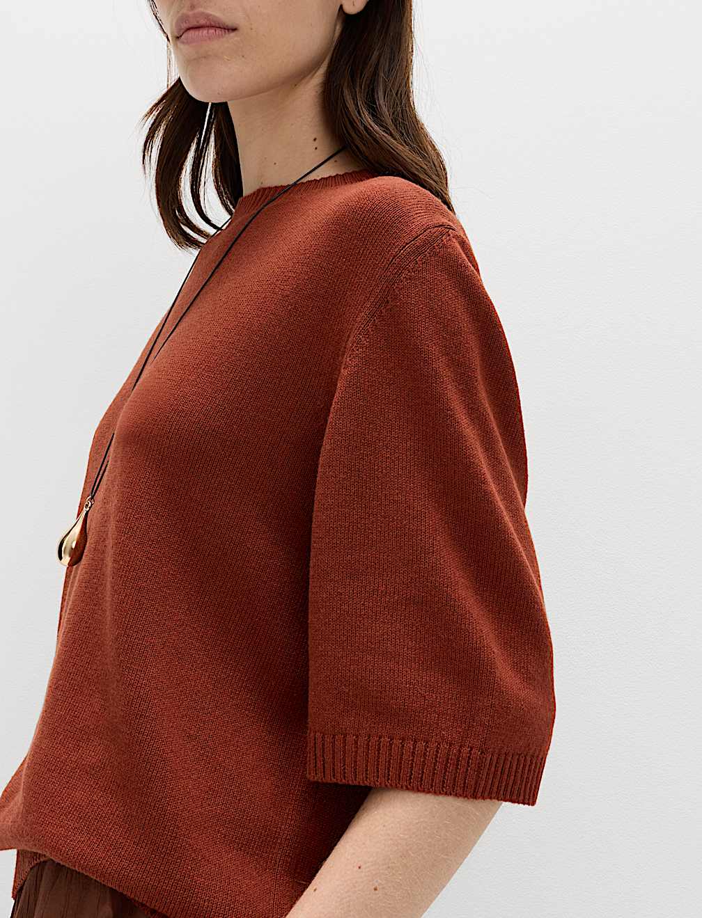 Relaxed Fit Knitted Top With Linen