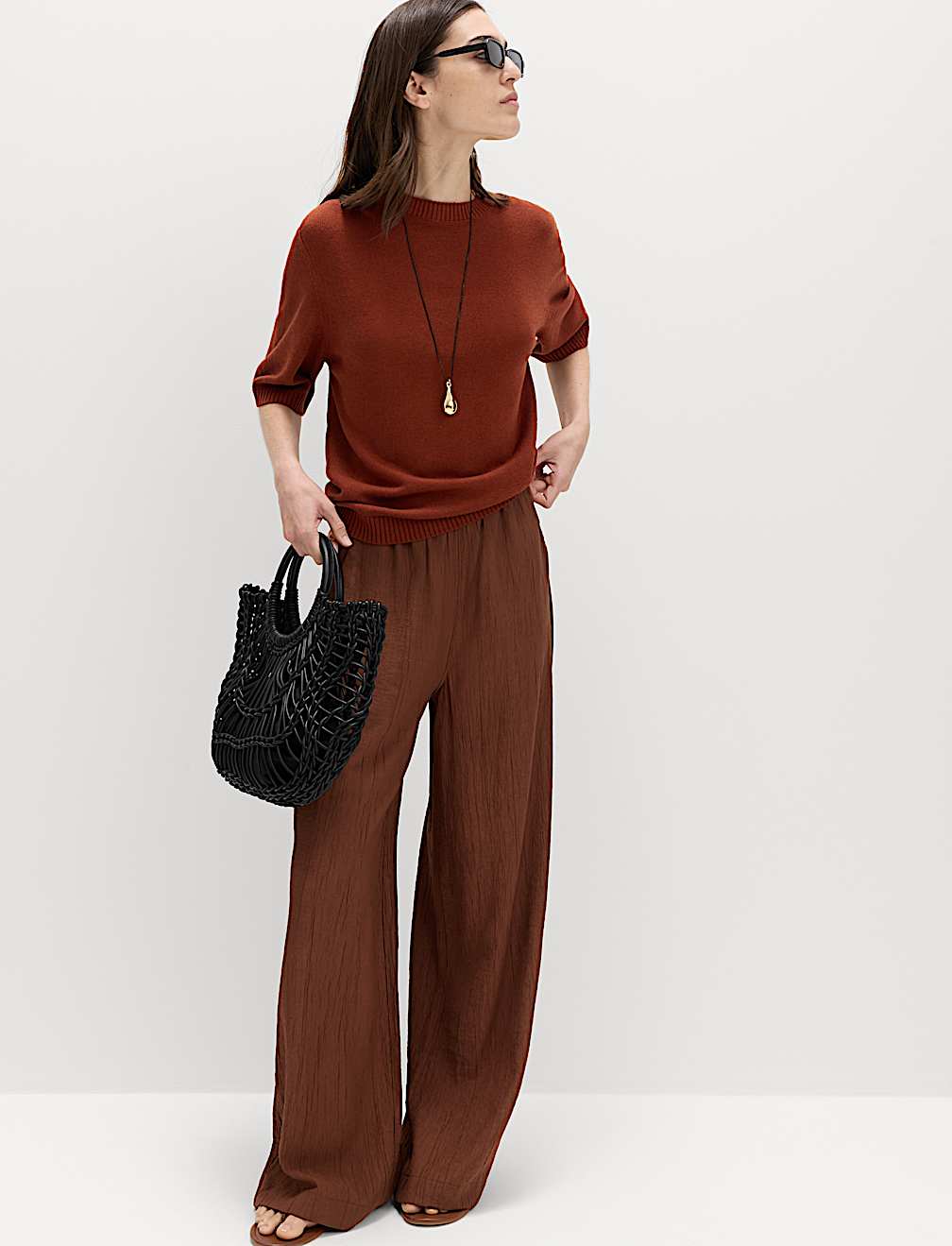 Relaxed Fit Knitted Top With Linen