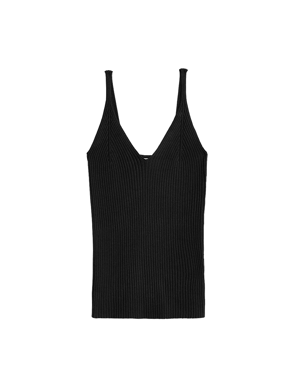 Ribbed V-Neck Knitted Vest