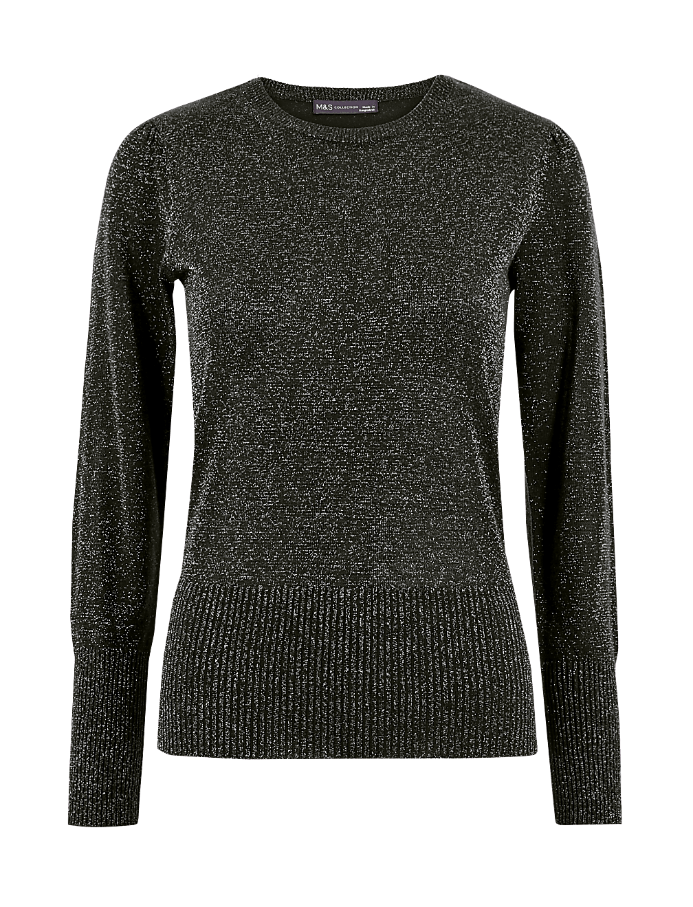 Lurex Gathered Shoulder Jumper
