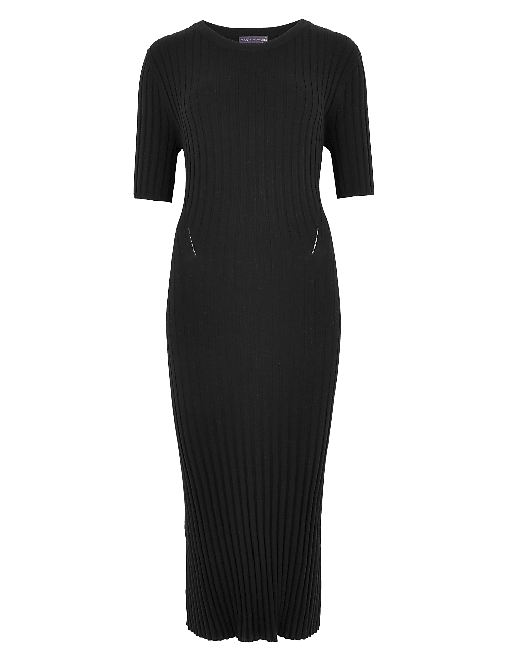 Ribbed Midi Fit & Flare Dress