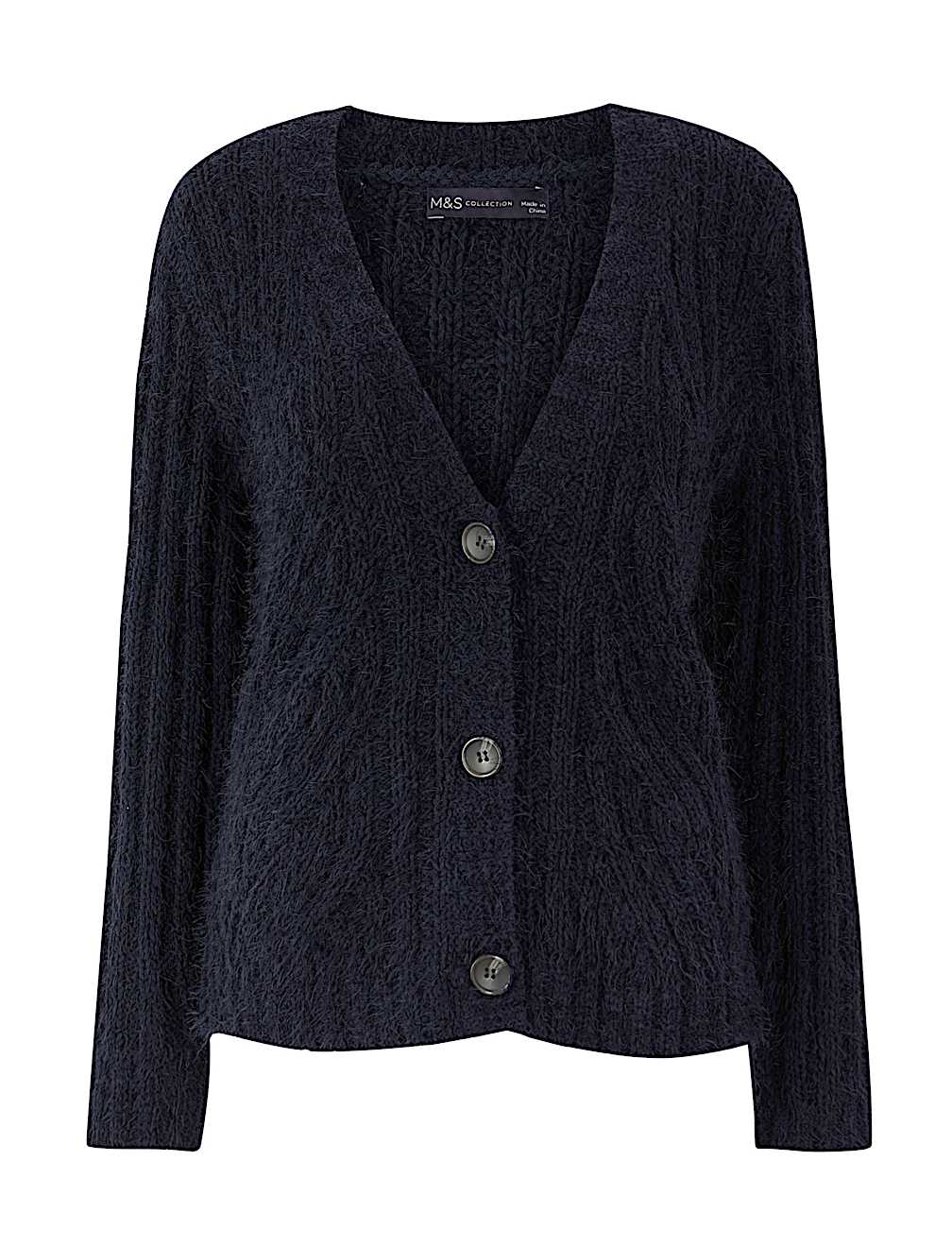 Chenille Cable Knit V-Neck Cardigan