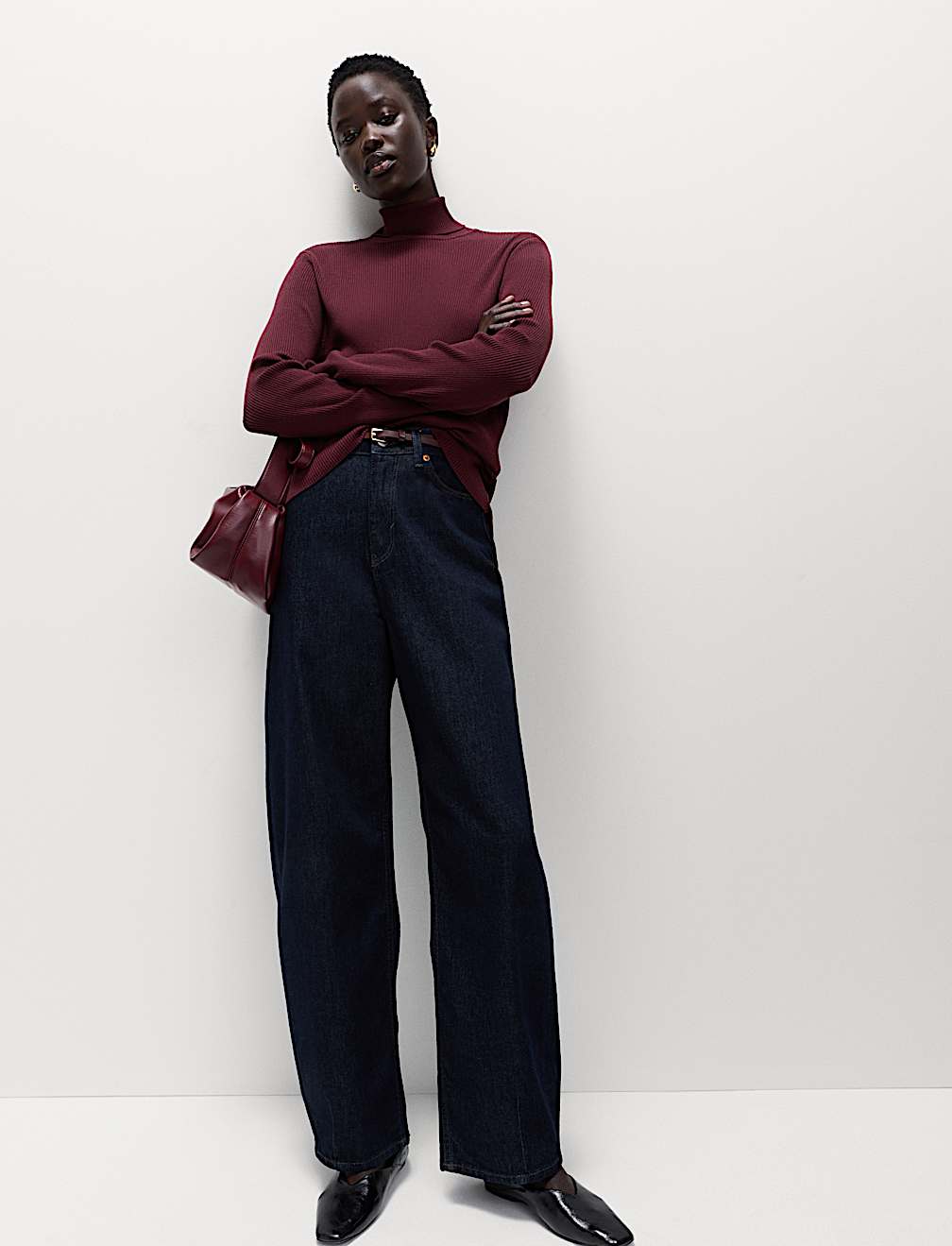 Ribbed Roll Neck Jumper