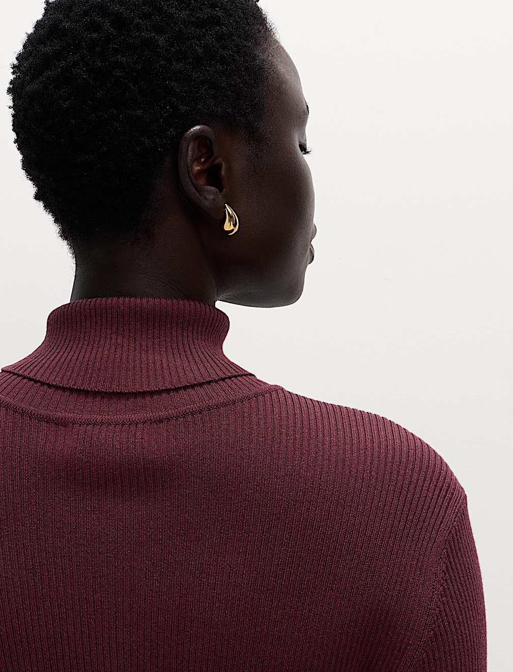 Ribbed Roll Neck Jumper