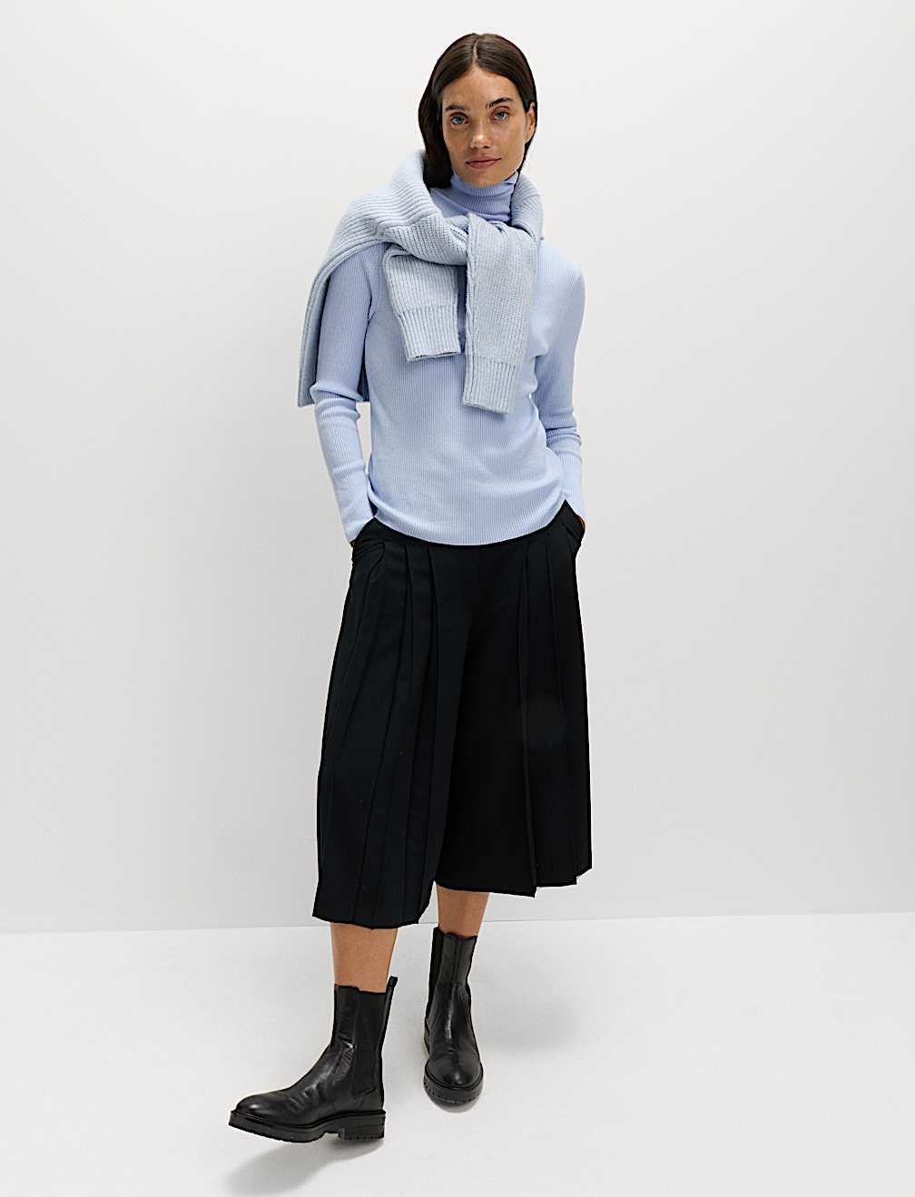 Ribbed Roll Neck Jumper