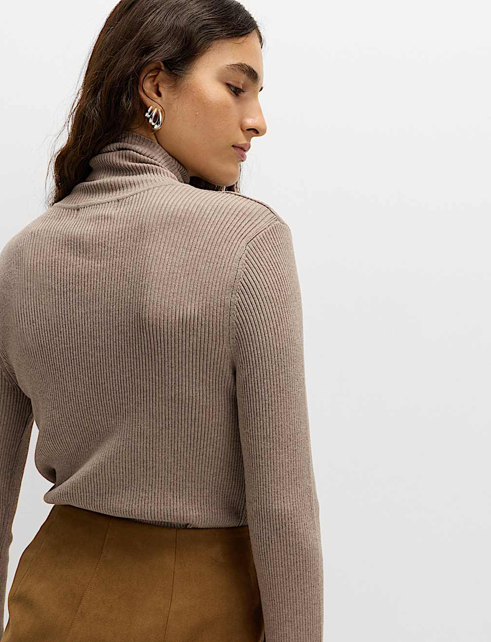 Ribbed Roll Neck Jumper