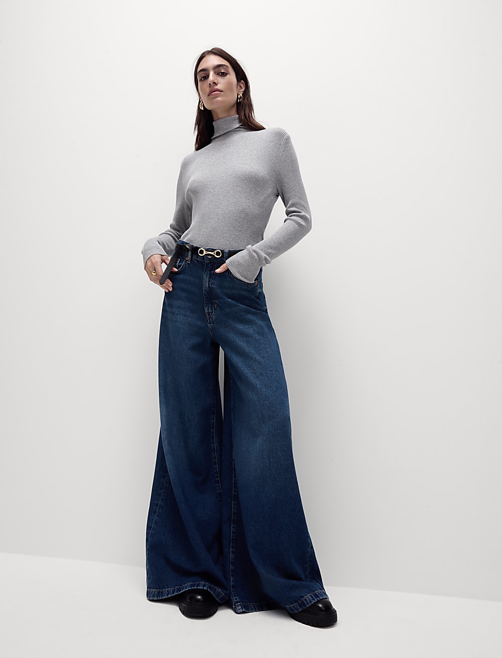 Ribbed Roll Neck Jumper