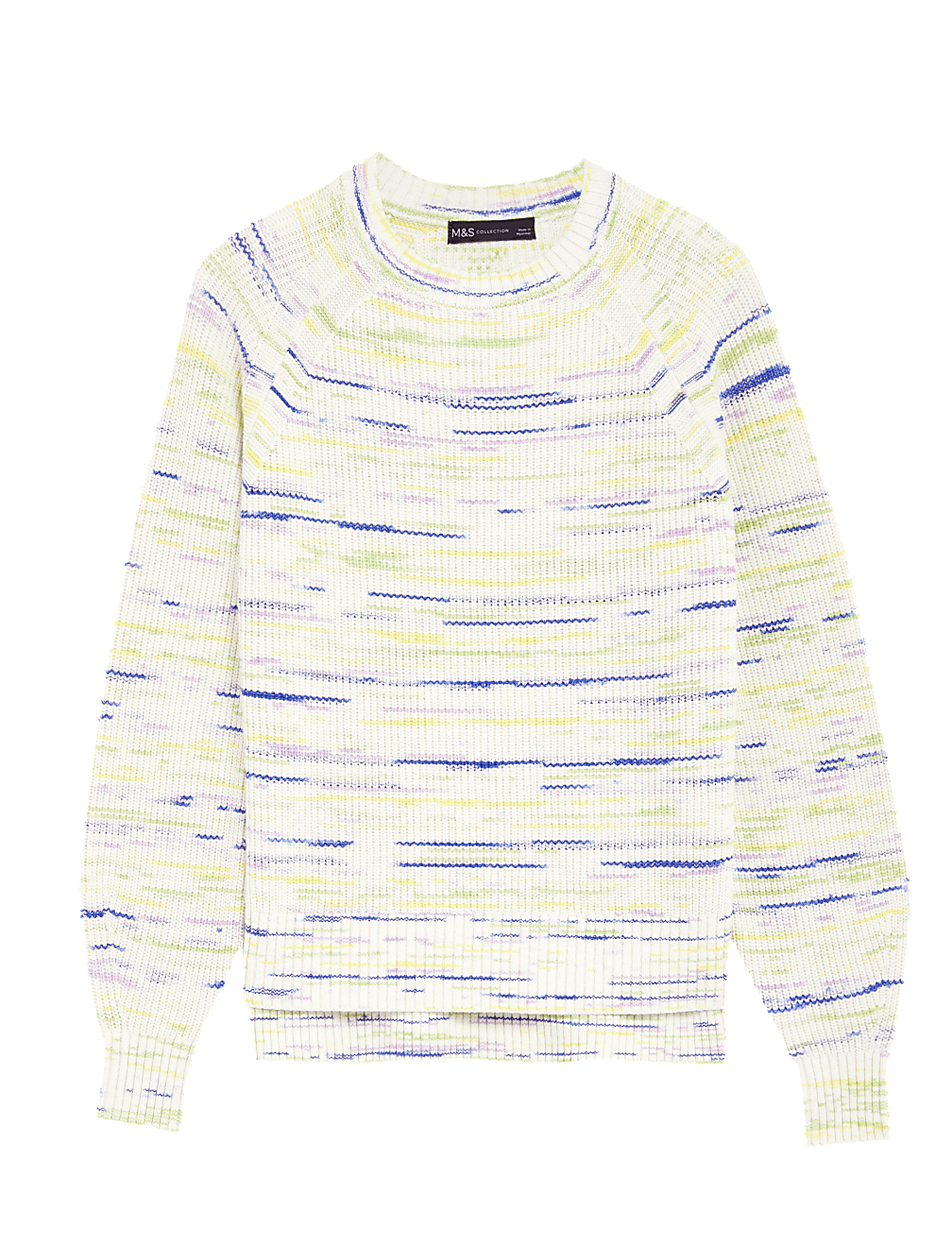 Cotton Rich Space Dyed Ribbed Jumper