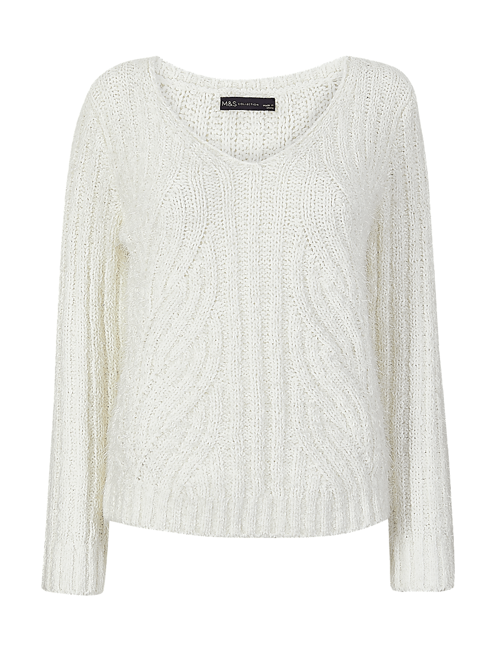 Textured V-Neck Jumper