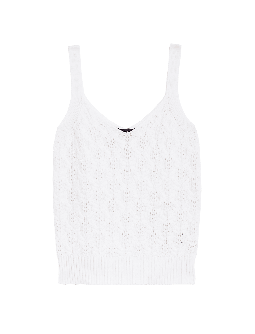Cotton Rich Textured V-Neck Knitted Vest
