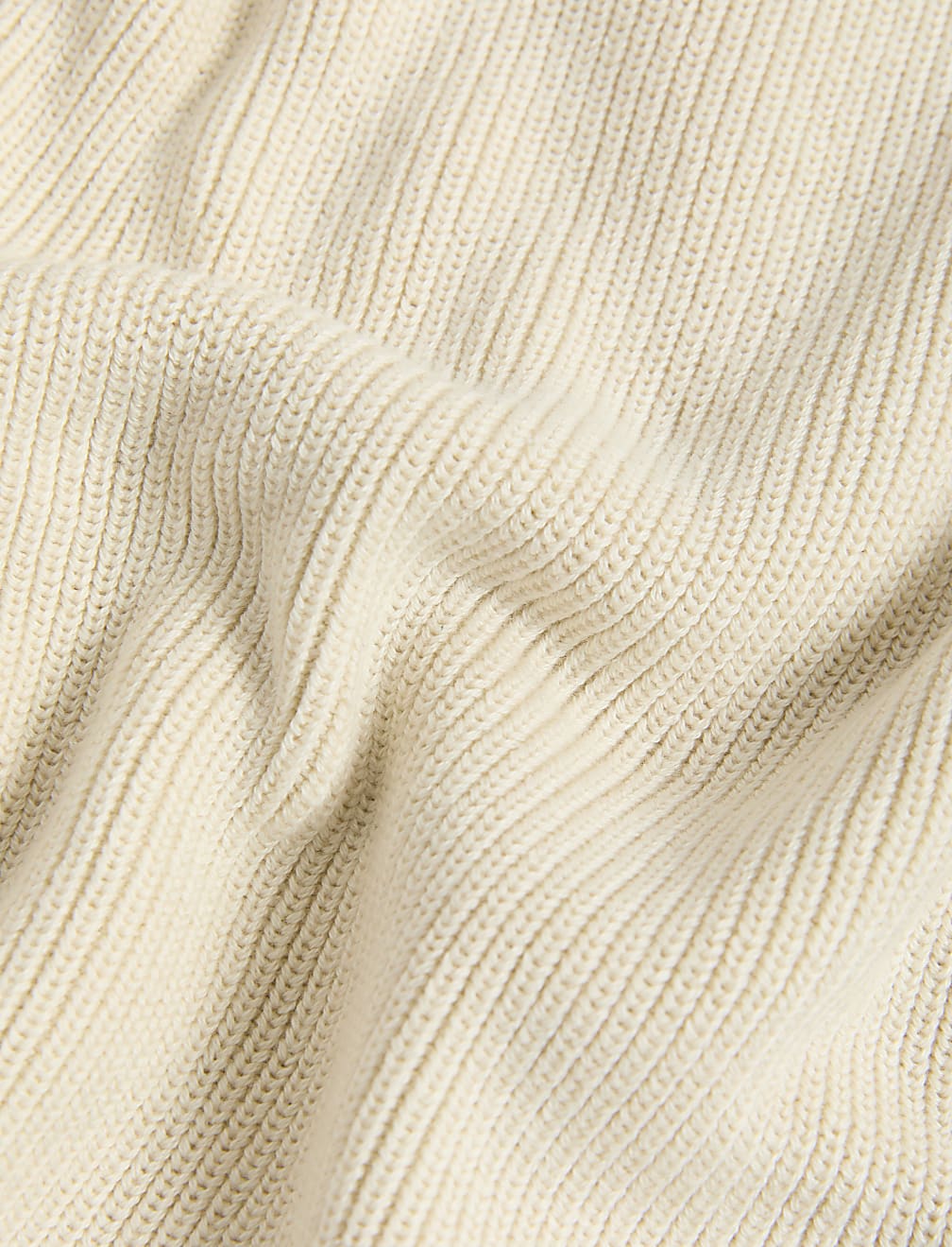 Cotton Rich Ribbed V-Neck Edge to Edge Cardigan