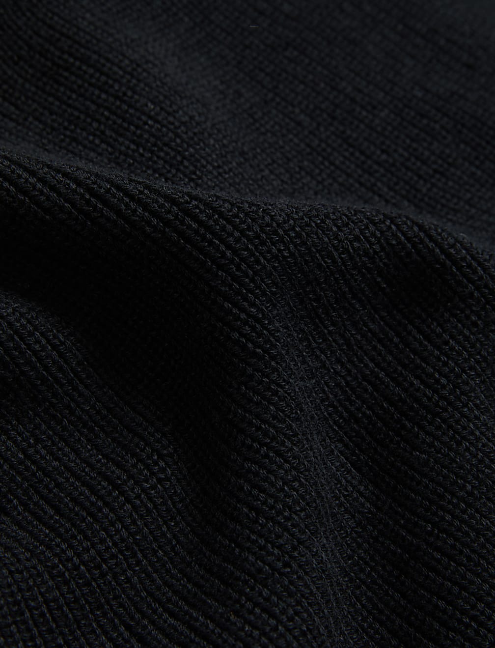 Cotton Rich Ribbed V-Neck Edge to Edge Cardigan