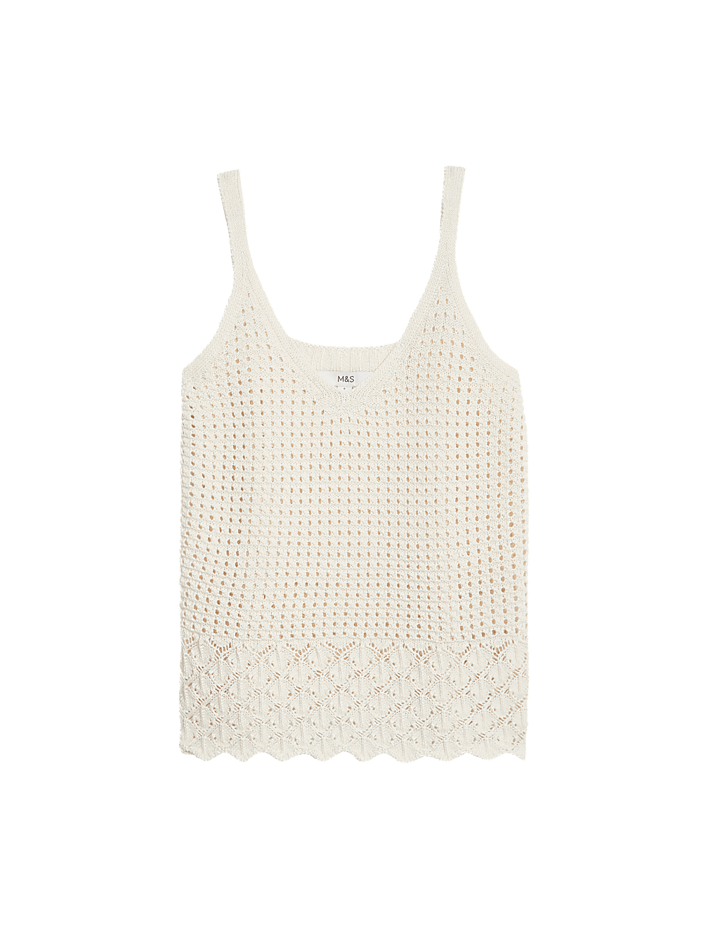 Pointelle Textured V Neck Knitted Vest