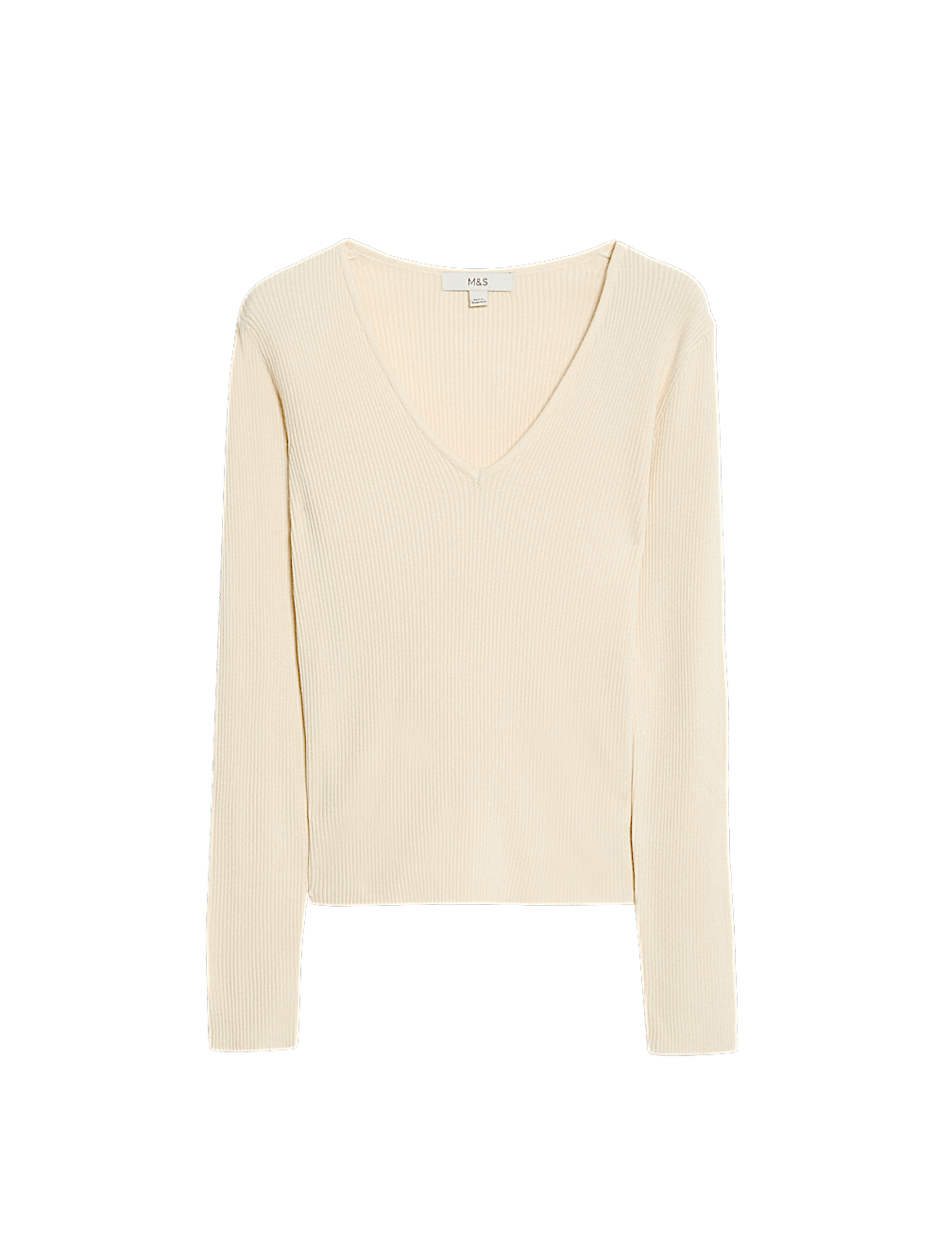 Ribbed V-Neck Knitted Top