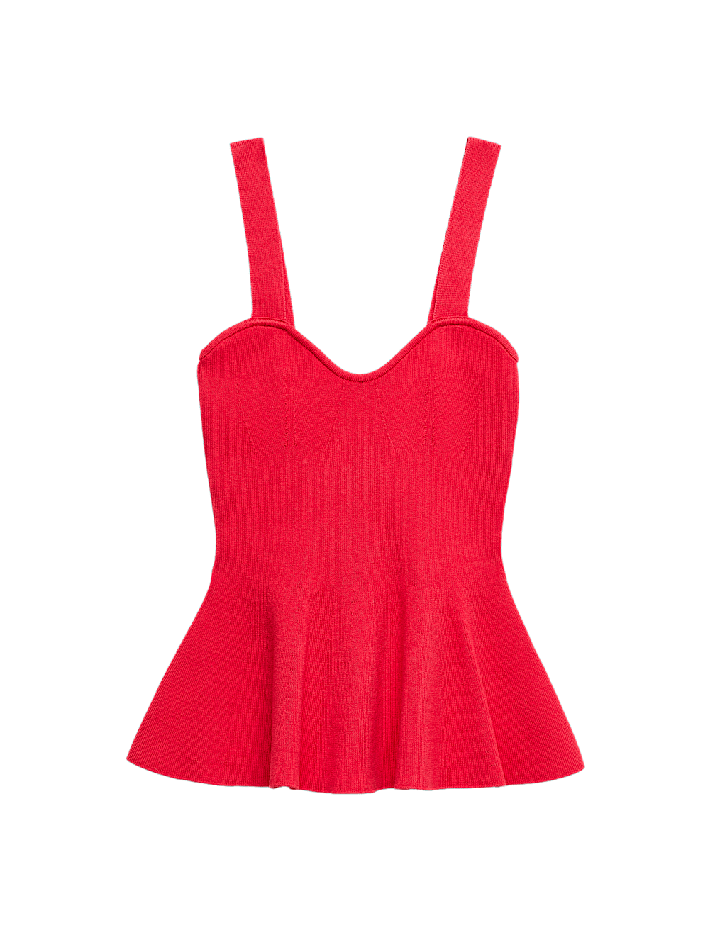 Ribbed Sweetheart Peplum Knitted Vest