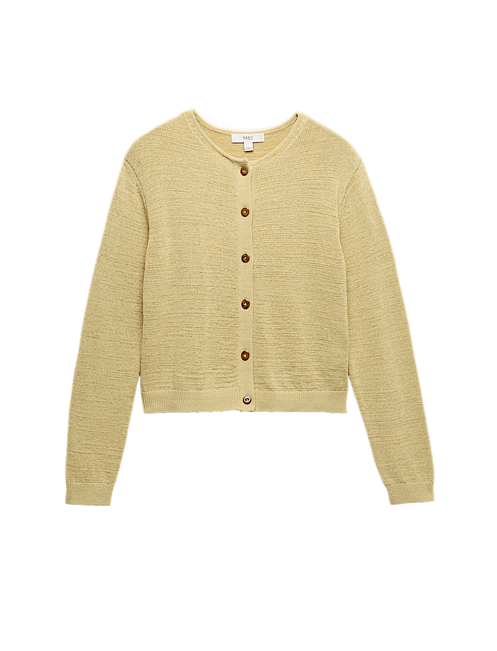 Cotton Rich Button Through Cropped Cardigan