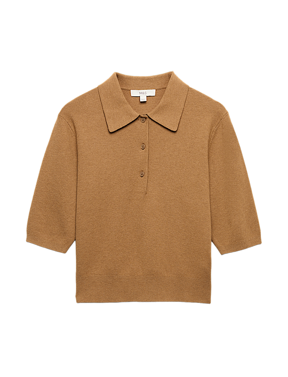 Collared Cropped Knitted Top
