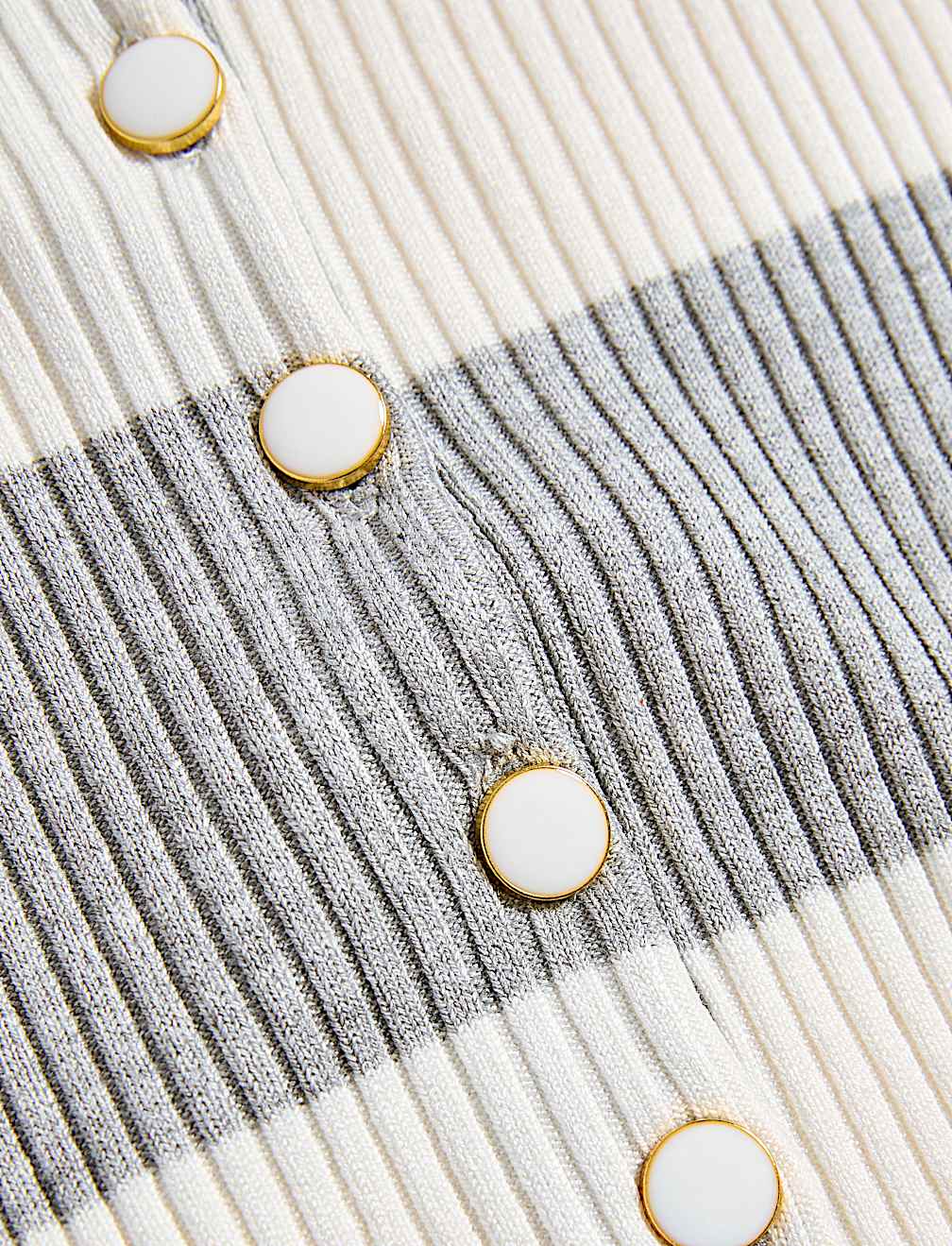 Soft Touch Striped Collared Knitted Top