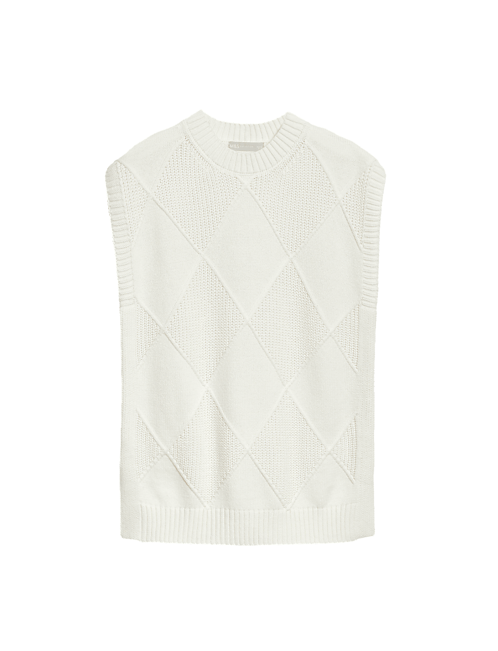 Cotton Rich Knitted Vest with Merino Wool