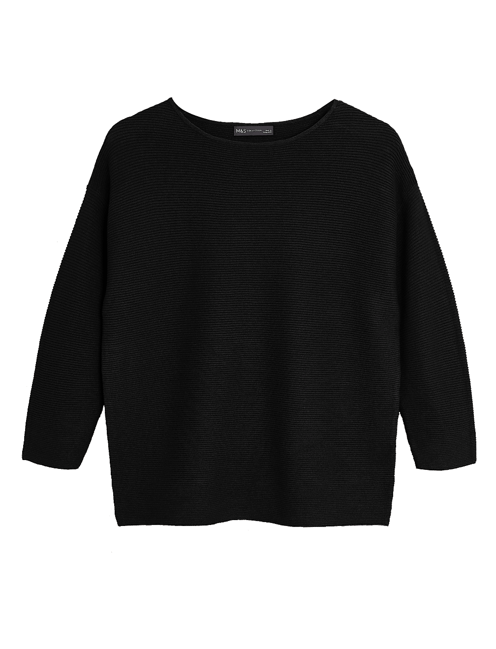 Pure Cotton Textured Crew Neck Jumper