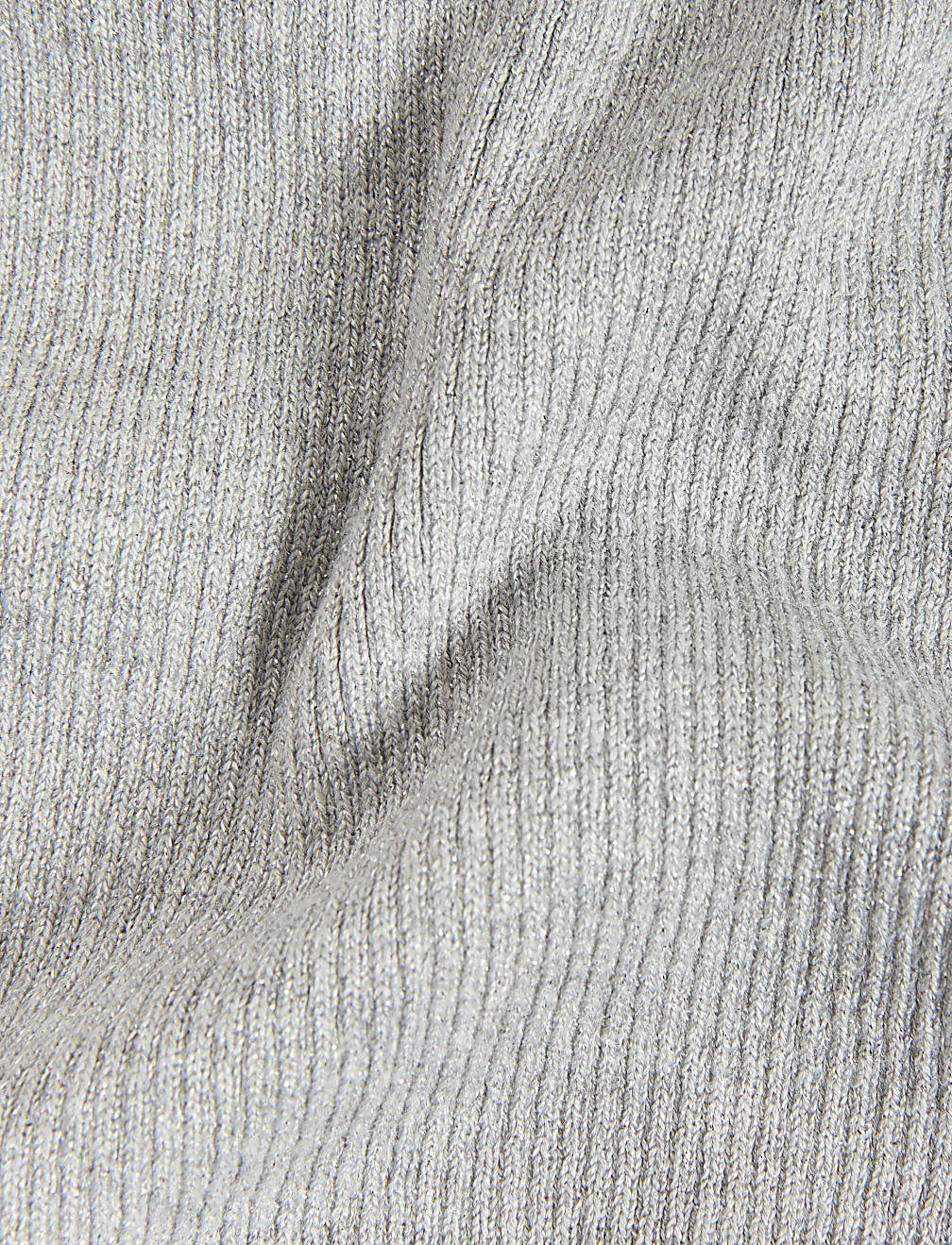 Ribbed Metallic Crew Neck Jumper
