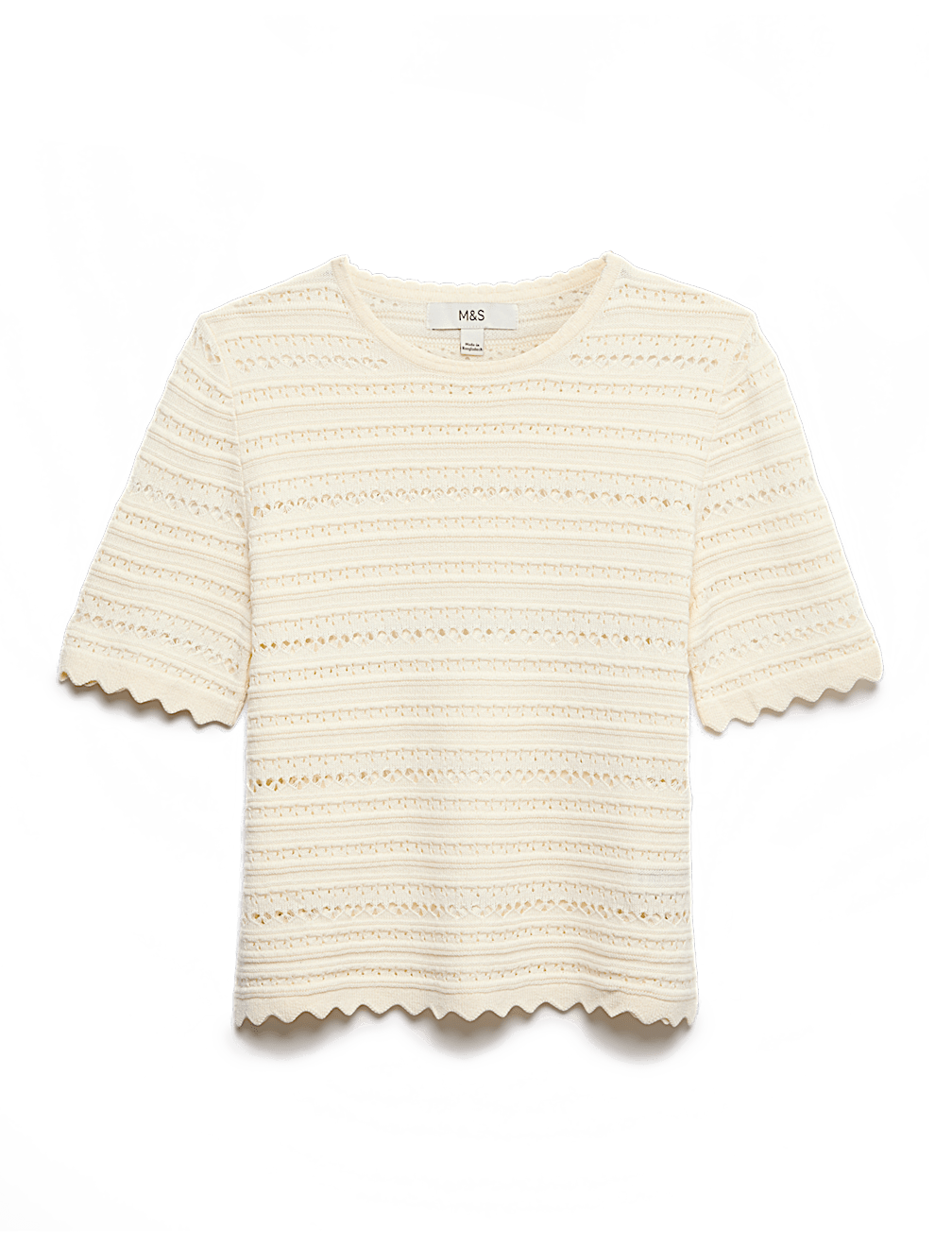 Cotton Rich Open Stitch Knitted Top