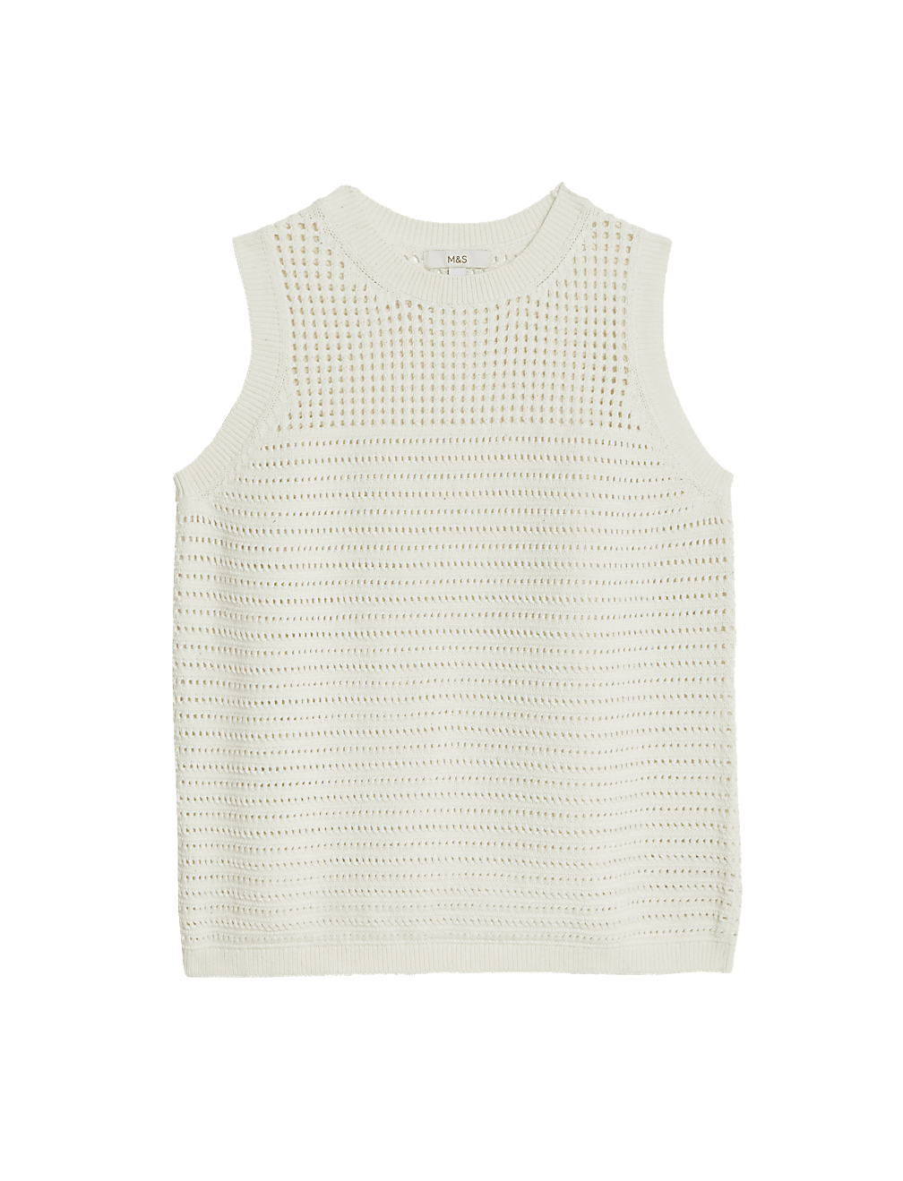 Cotton Rich Pointelle Knitted Vest