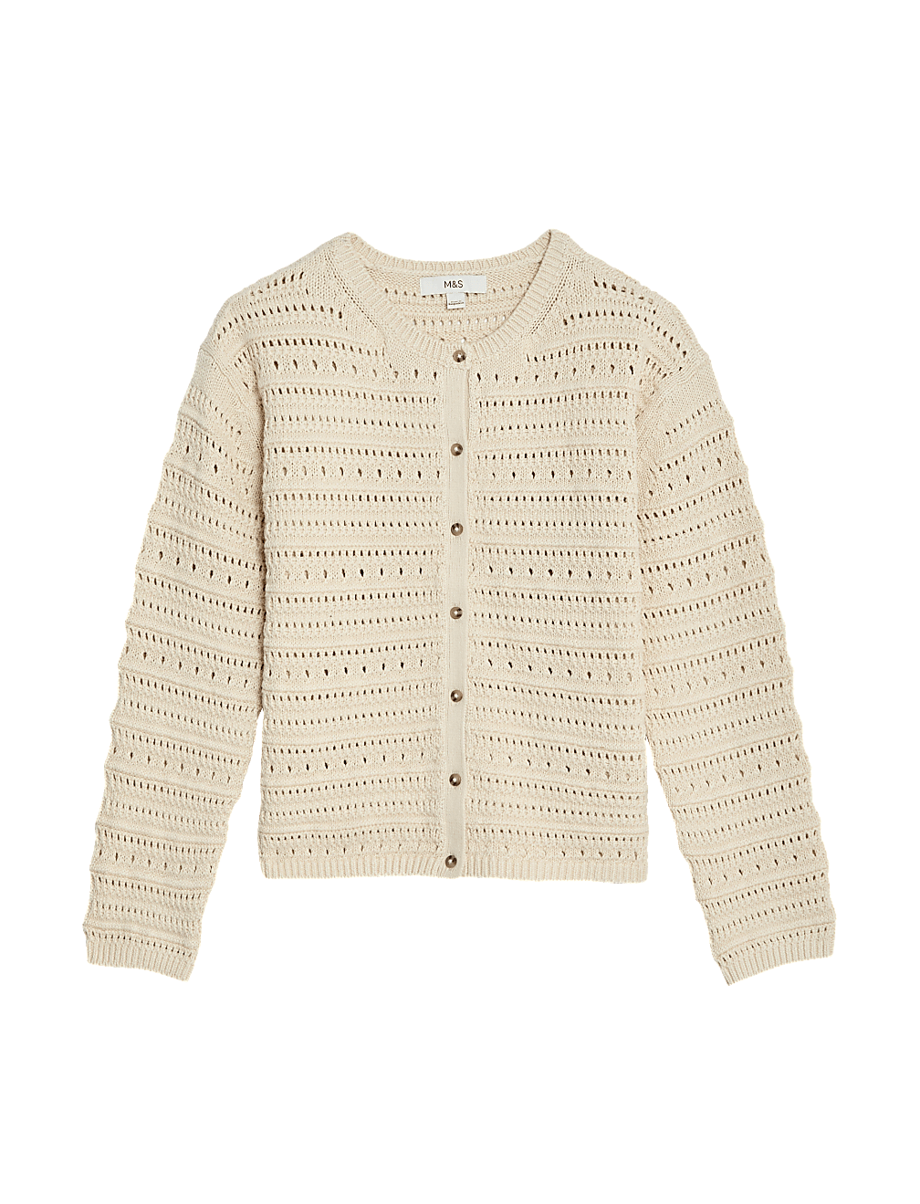 Cotton Rich Textured Pointelle Cardigan