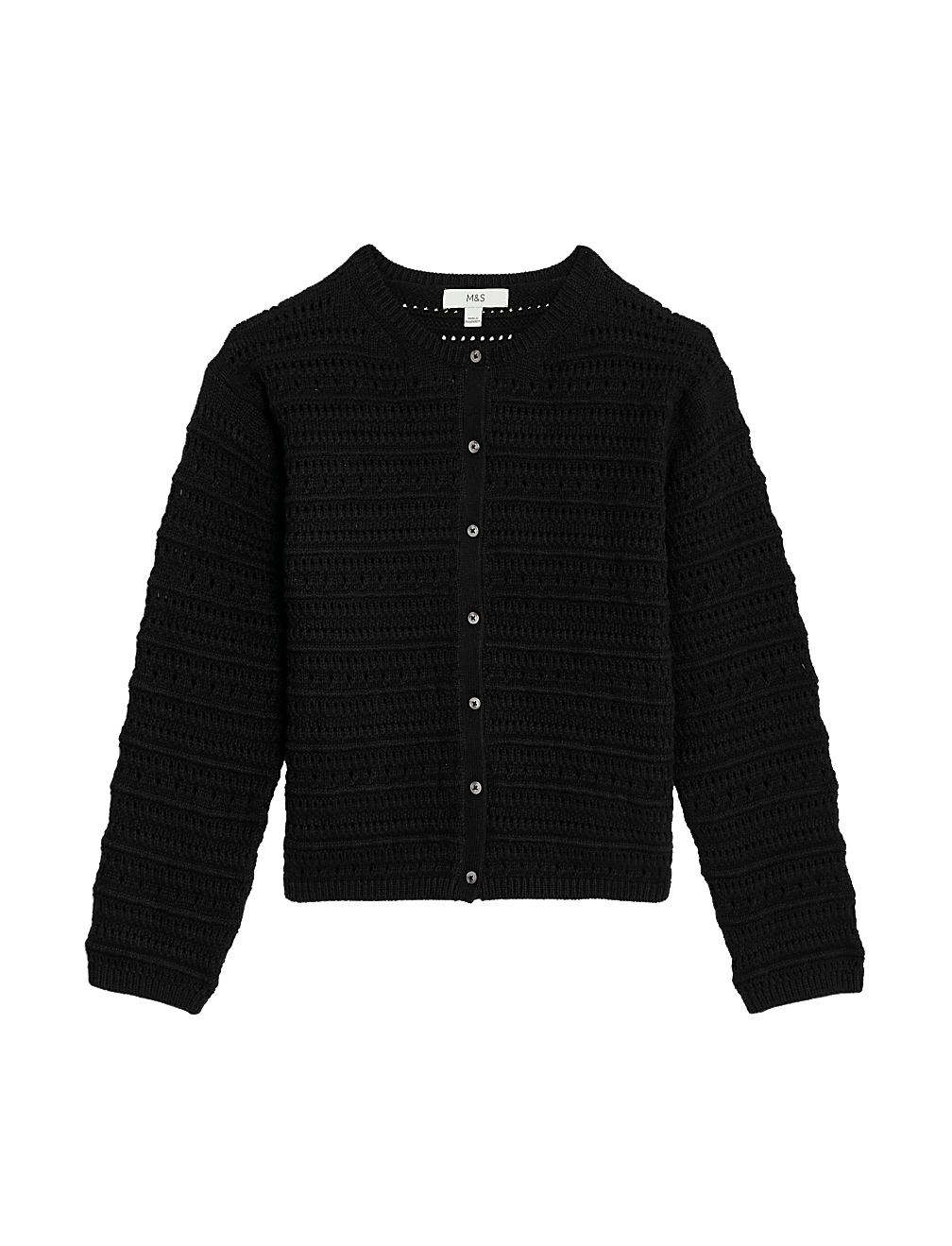 Cotton Rich Textured Pointelle Cardigan