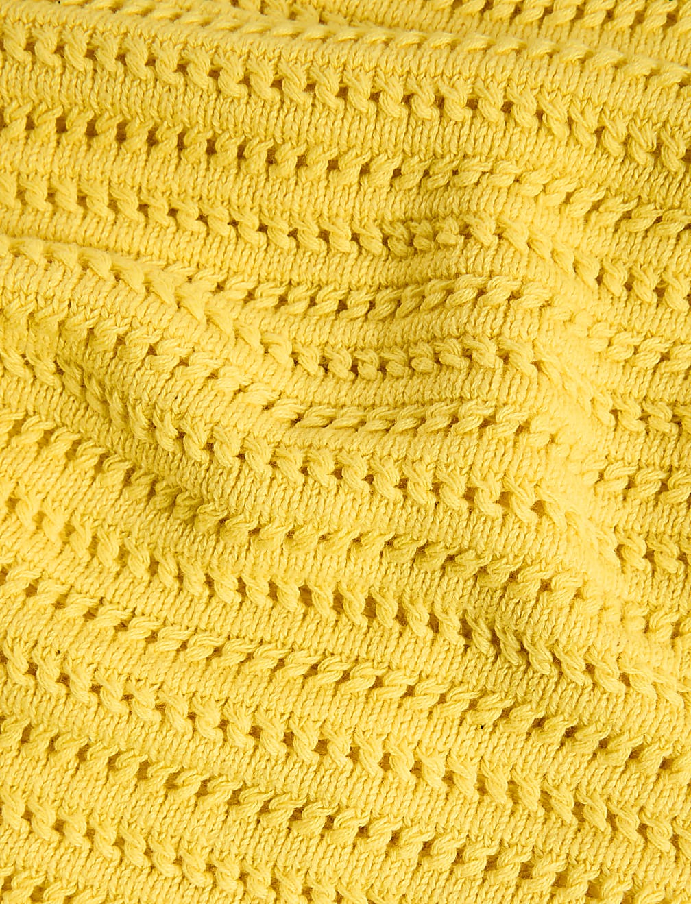 Cotton Rich Crew Neck Textured Knitted Top