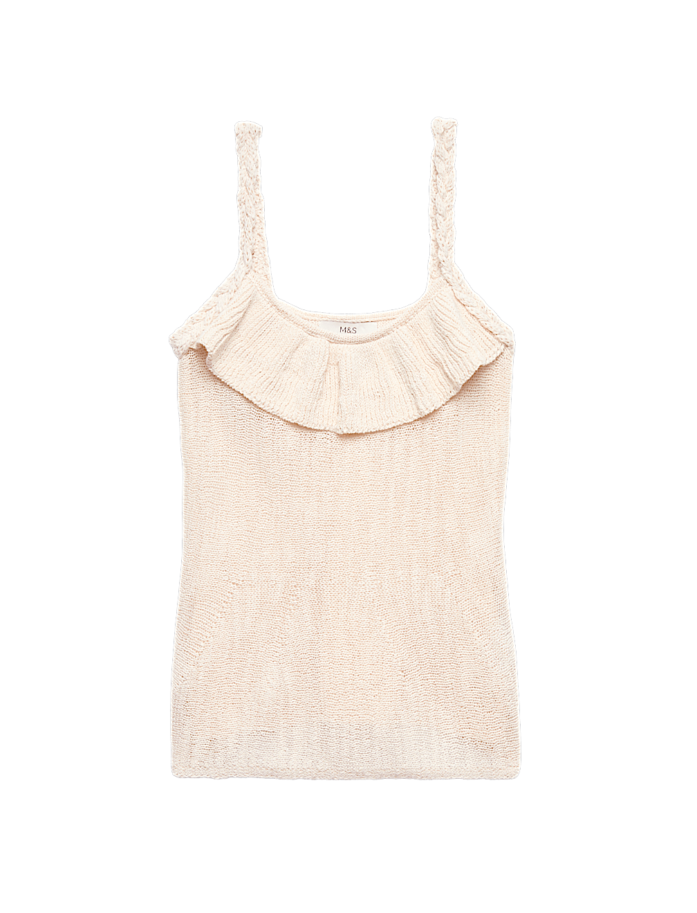 Cotton Rich Textured Scoop Neck Knitted Vest