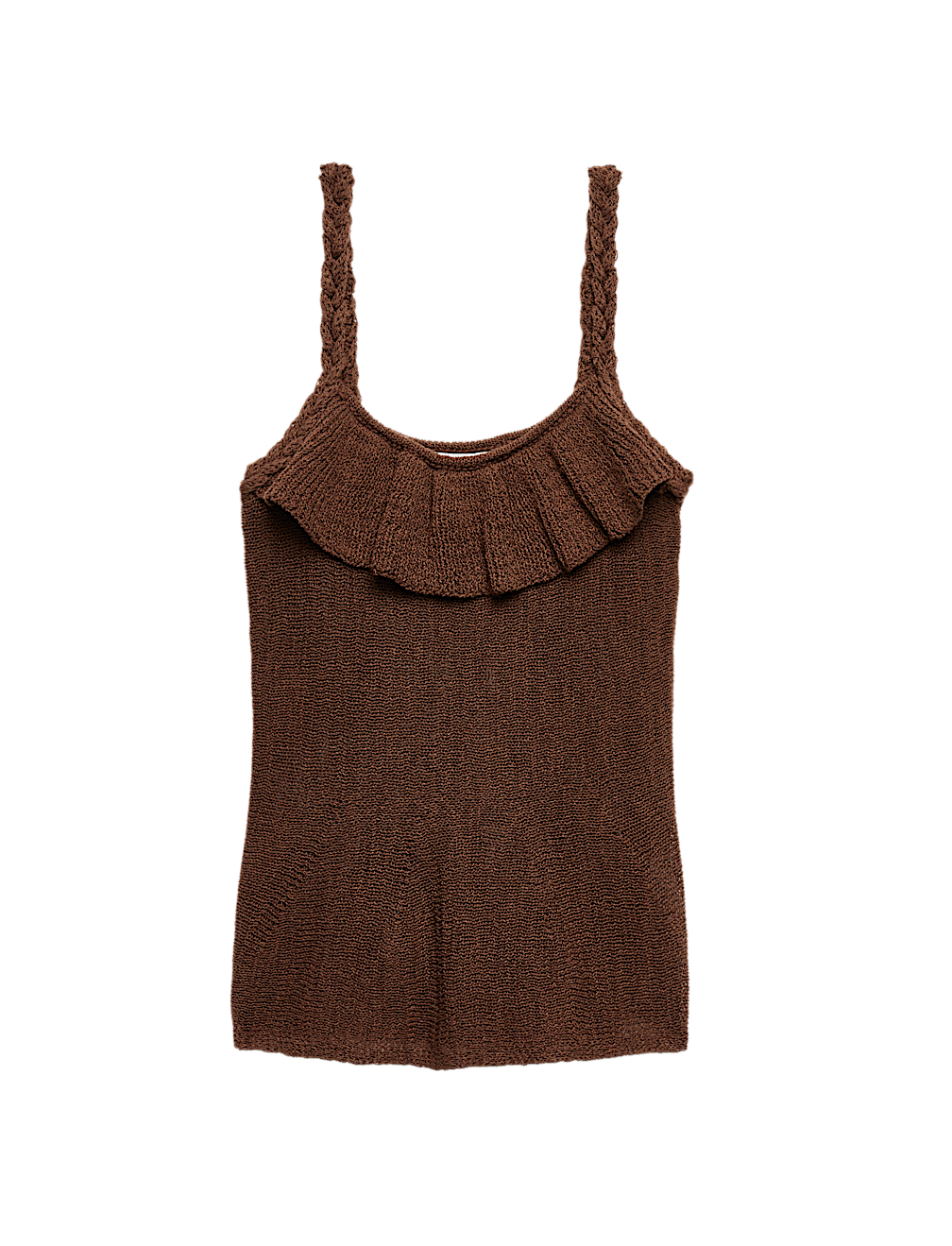 Cotton Rich Textured Scoop Neck Knitted Vest