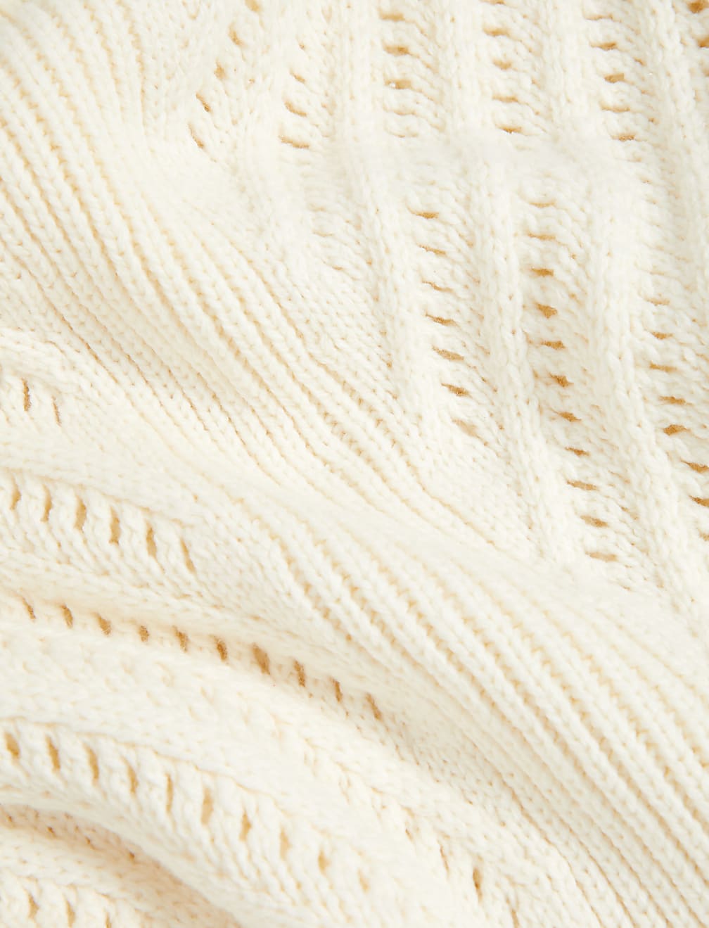 Cotton Rich Textured Crew Neck Knitted Top
