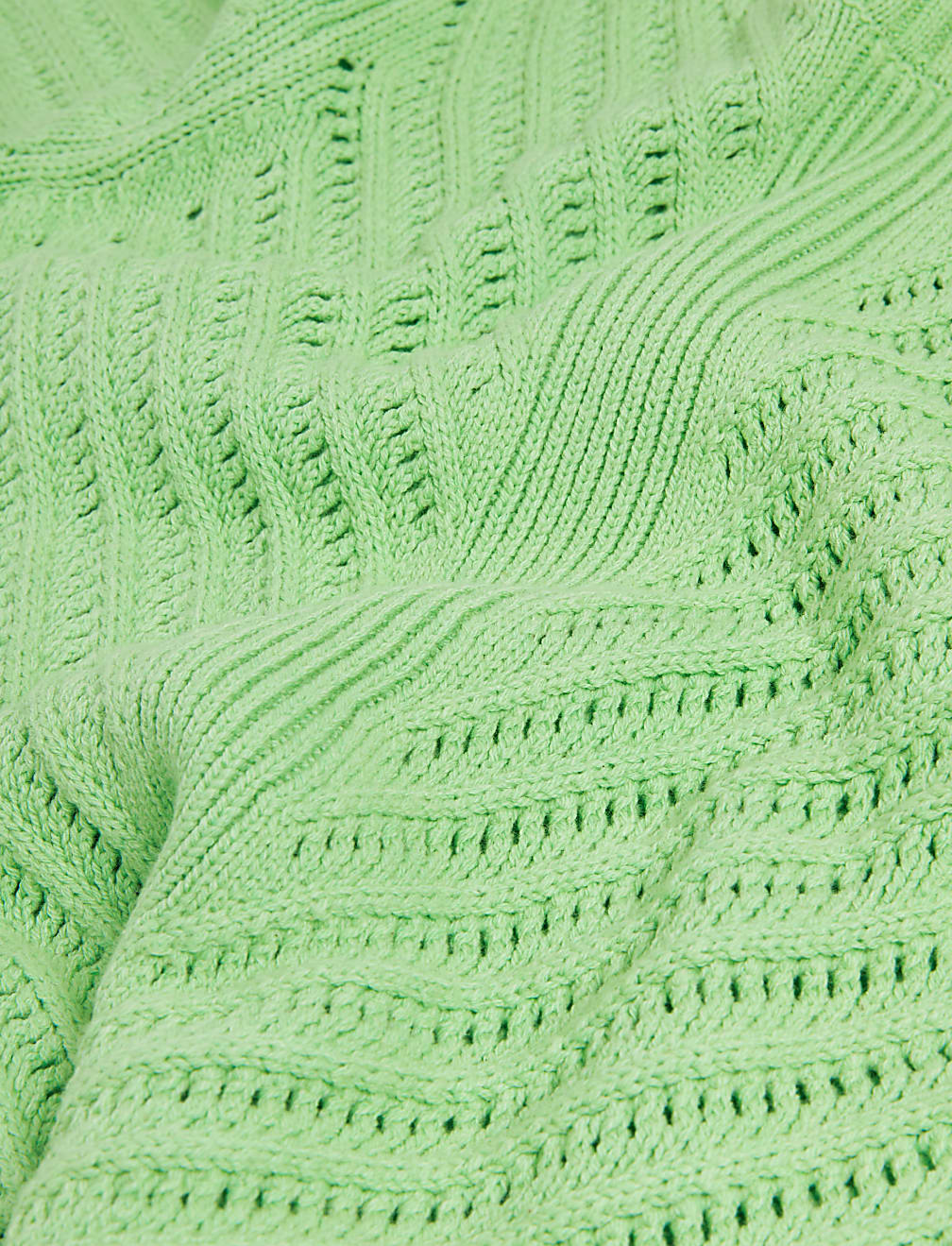 Cotton Rich Textured Crew Neck Knitted Top