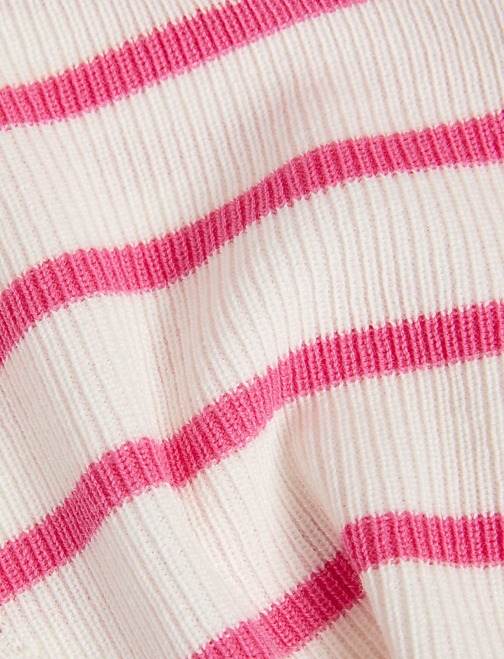 Cotton Rich Striped Collared Knitted Top