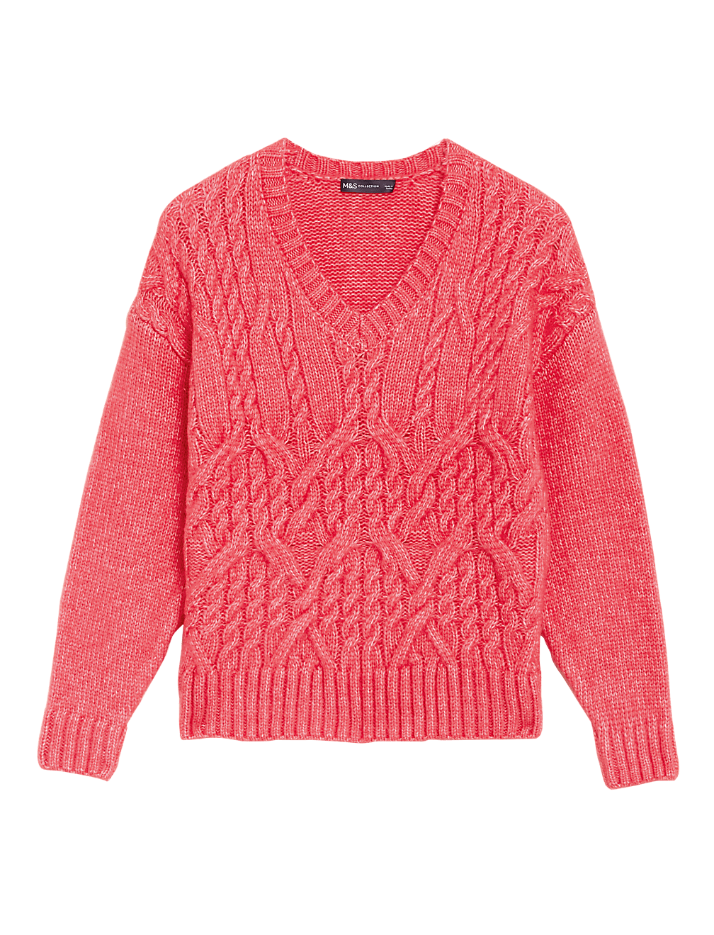Cable Knit V-Neck Relaxed Jumper