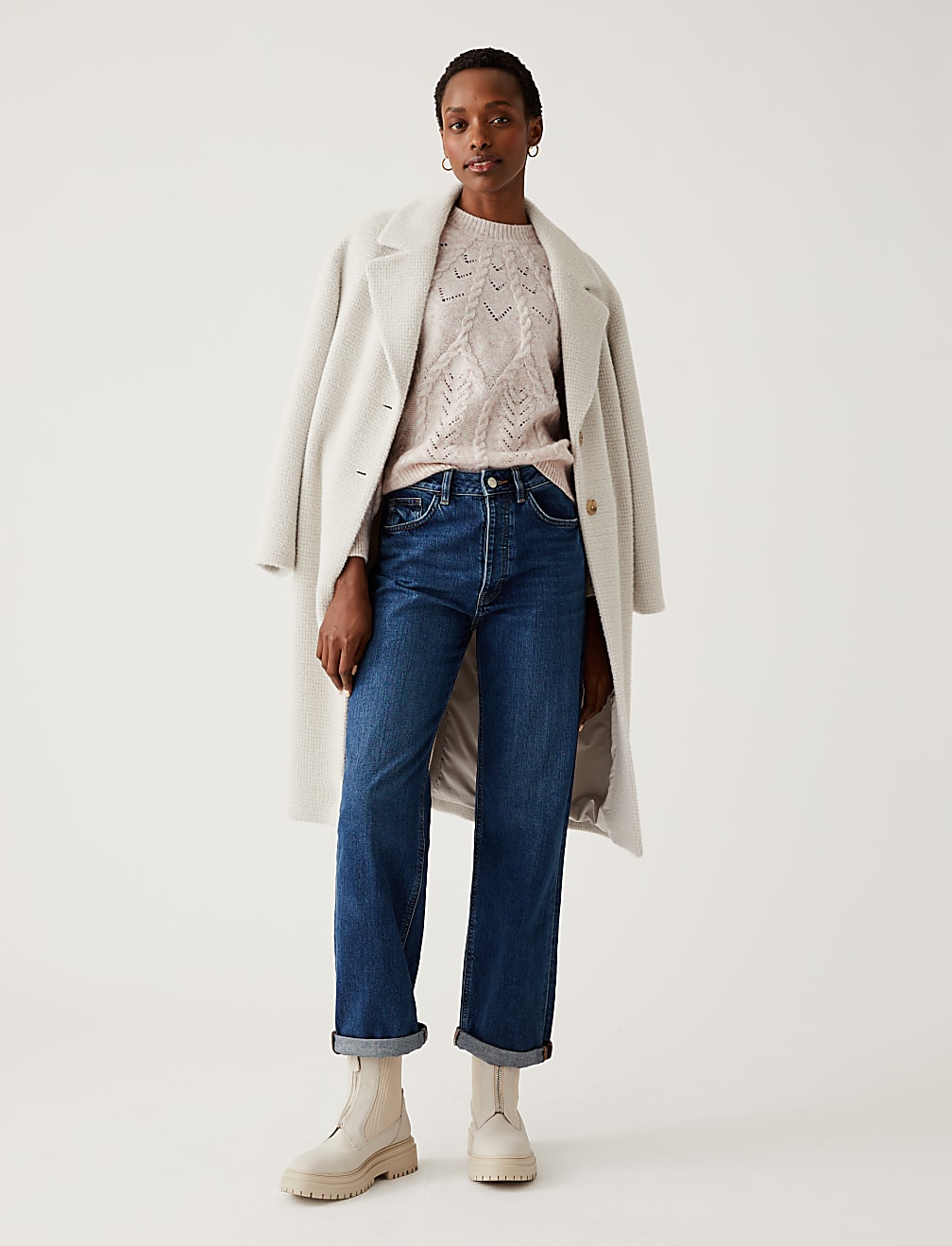 Cable Knit Pointelle Jumper