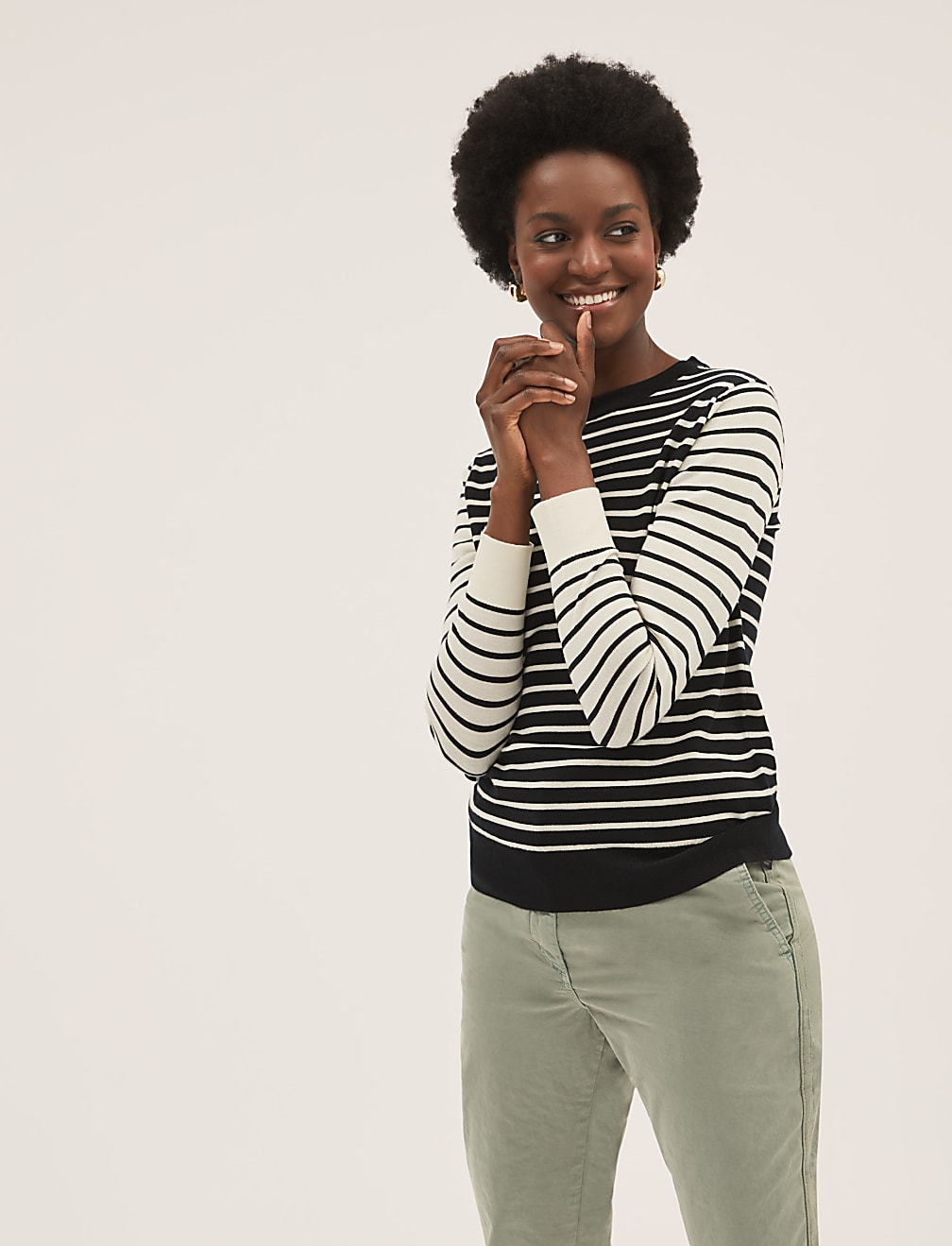 Pure Merino Wool Striped Jumper