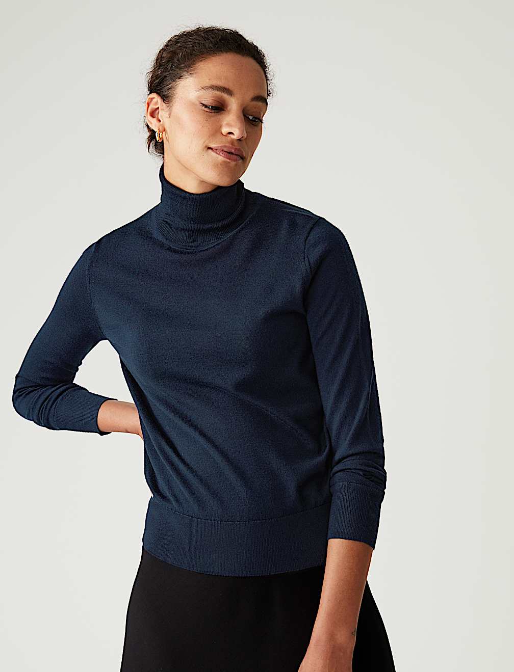Pure Merino Wool Roll Neck Jumper