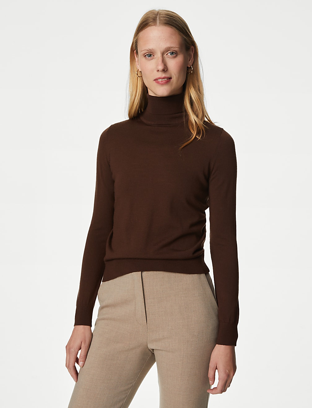 Pure Merino Wool Roll Neck Jumper
