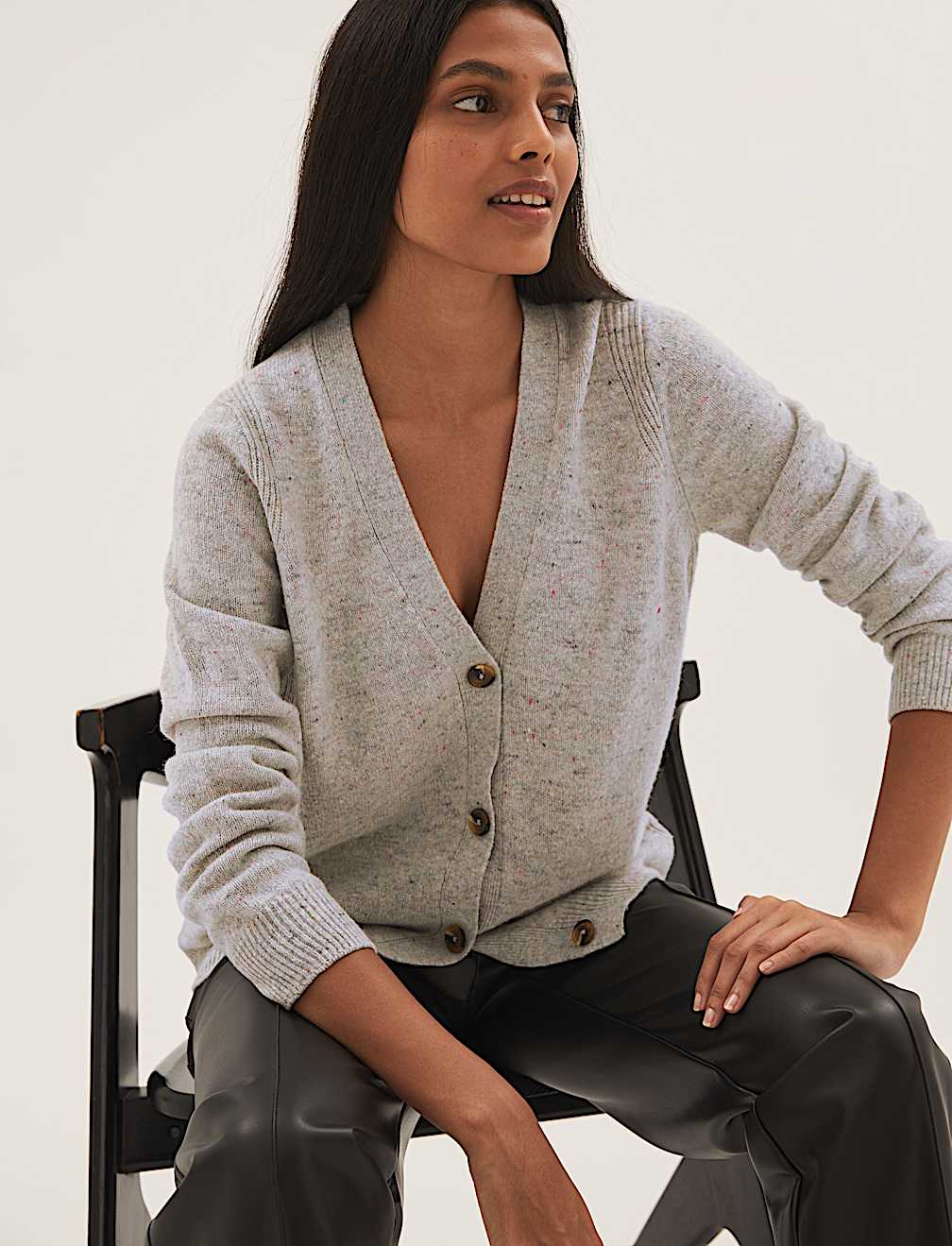 Wool Rich V-Neck Cardigan